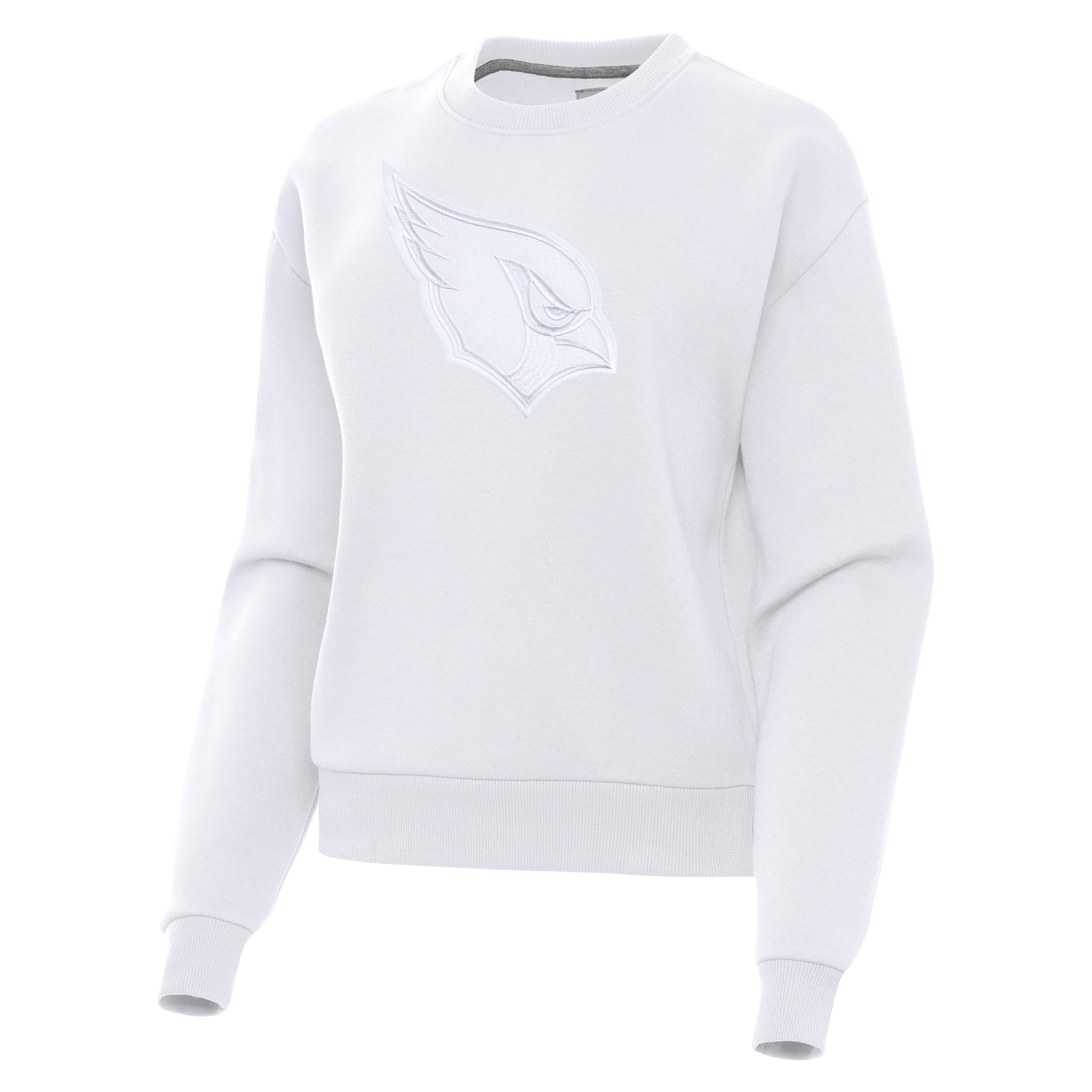 Arizona Cardinals Womens Victory White Full Front Logo Crew