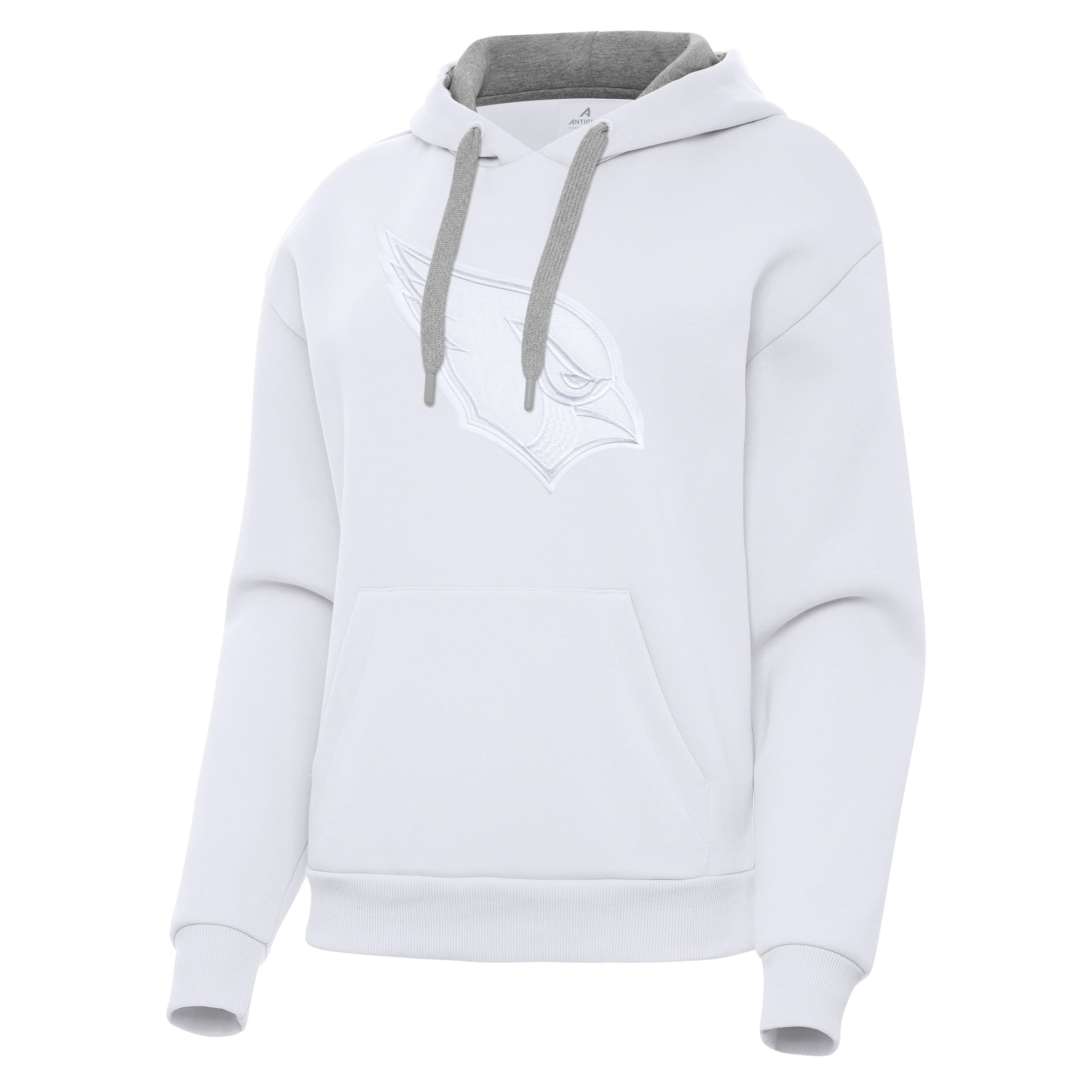 Arizona Cardinals Womens Victory White Full Front Logo Pullover Hood
