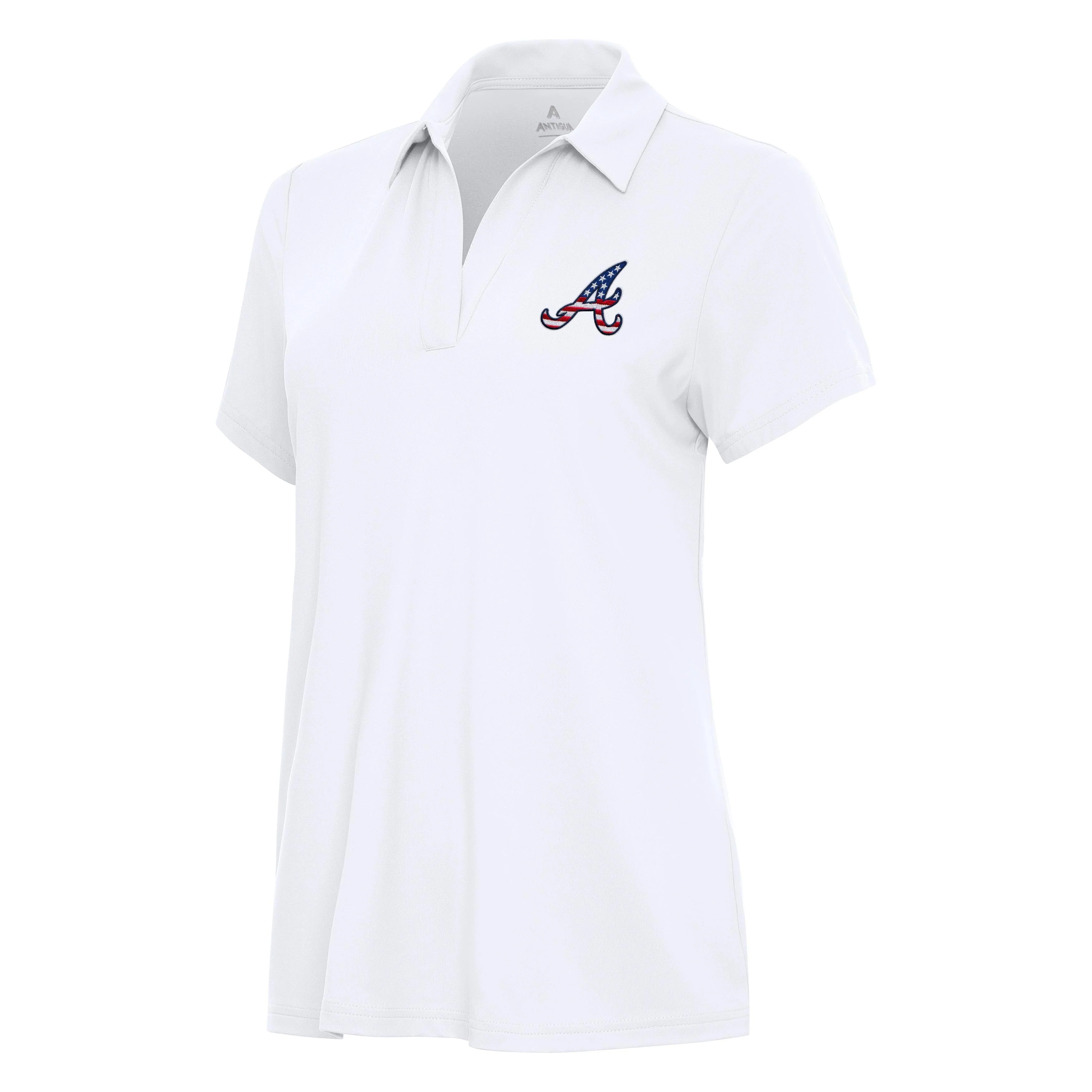 Atlanta Braves Womens Patriotic Logo Polo