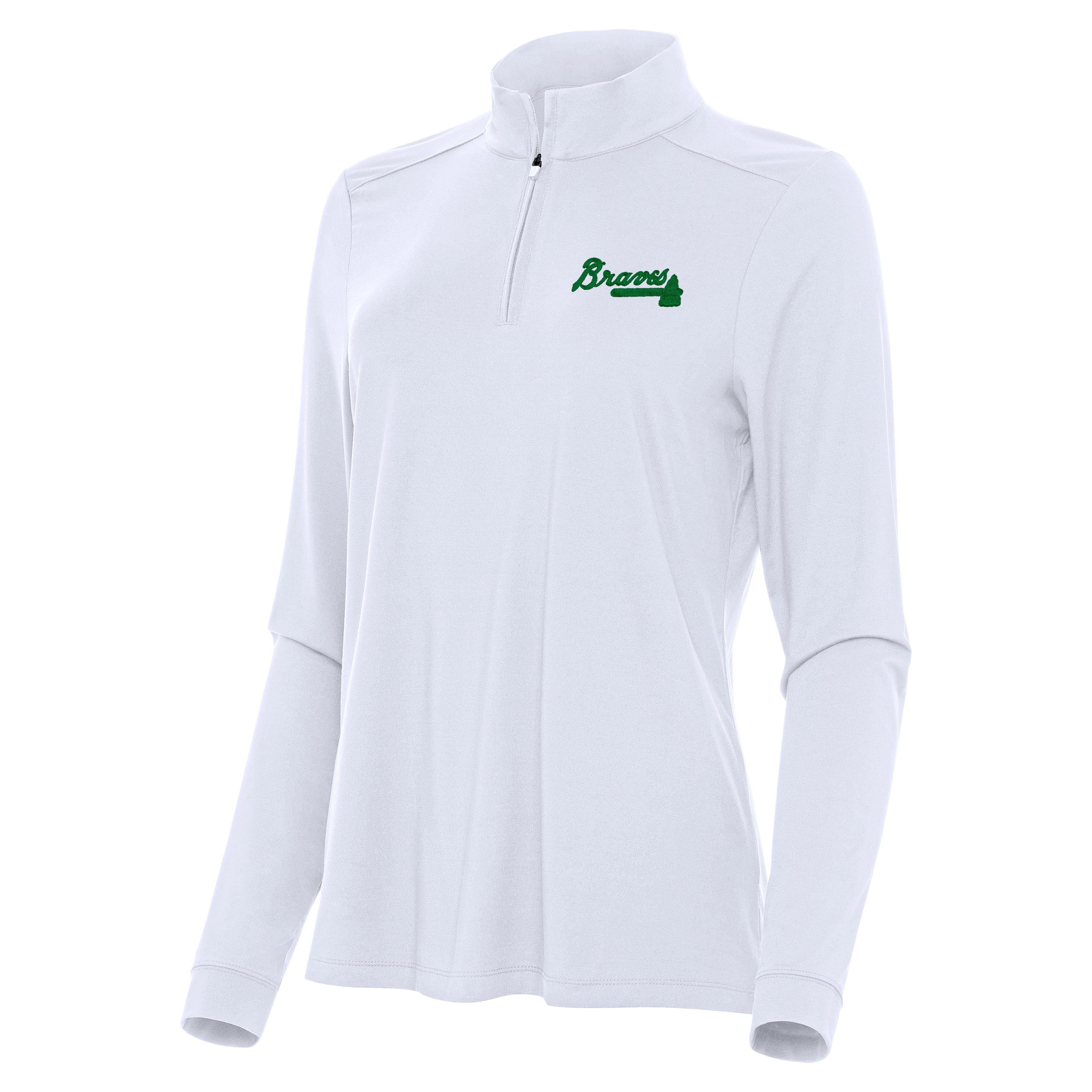 Atlanta Braves Womens Intent St Patricks Day Quarter Zip Pullover