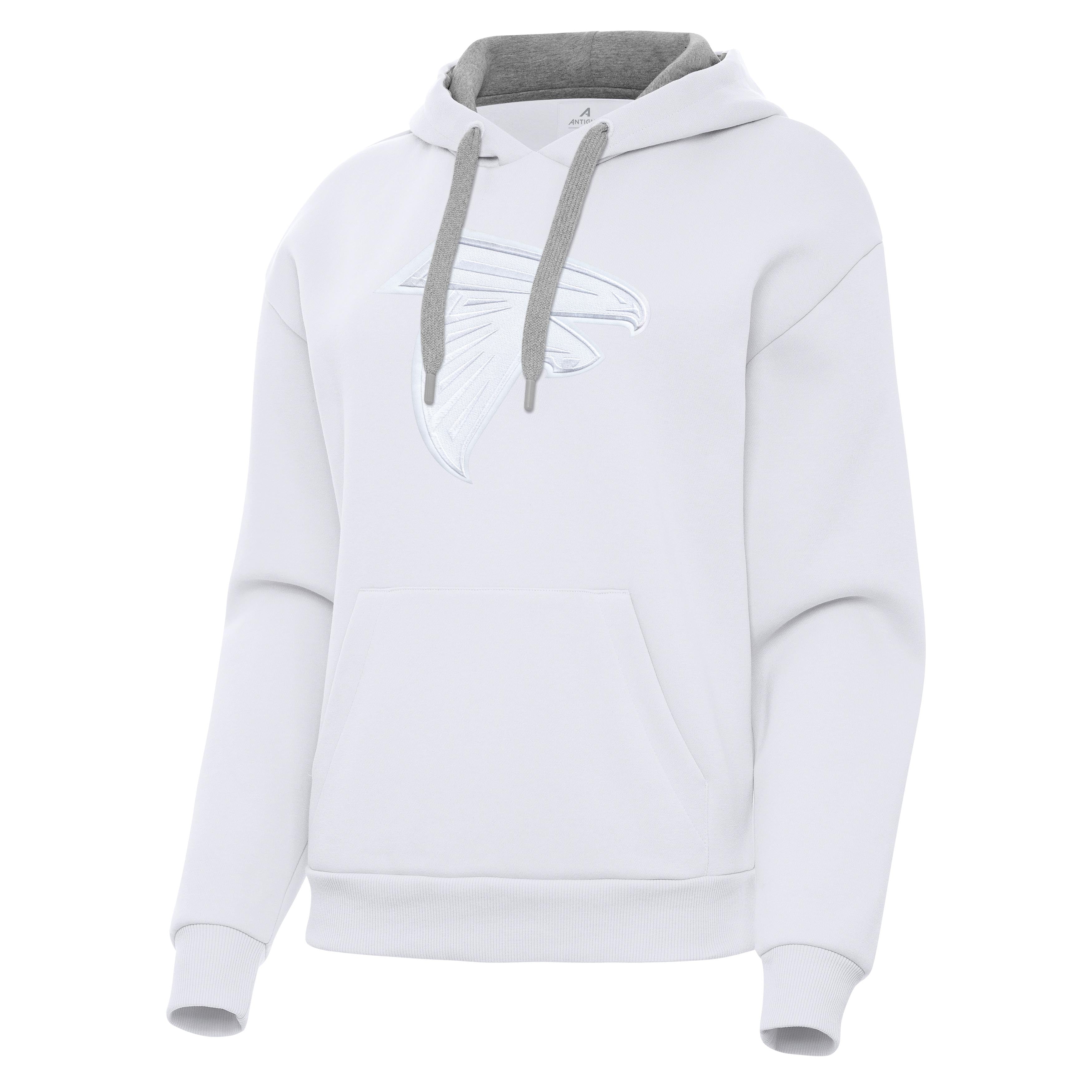 Atlanta Falcons Womens Victory White Full Front Logo Pullover Hood