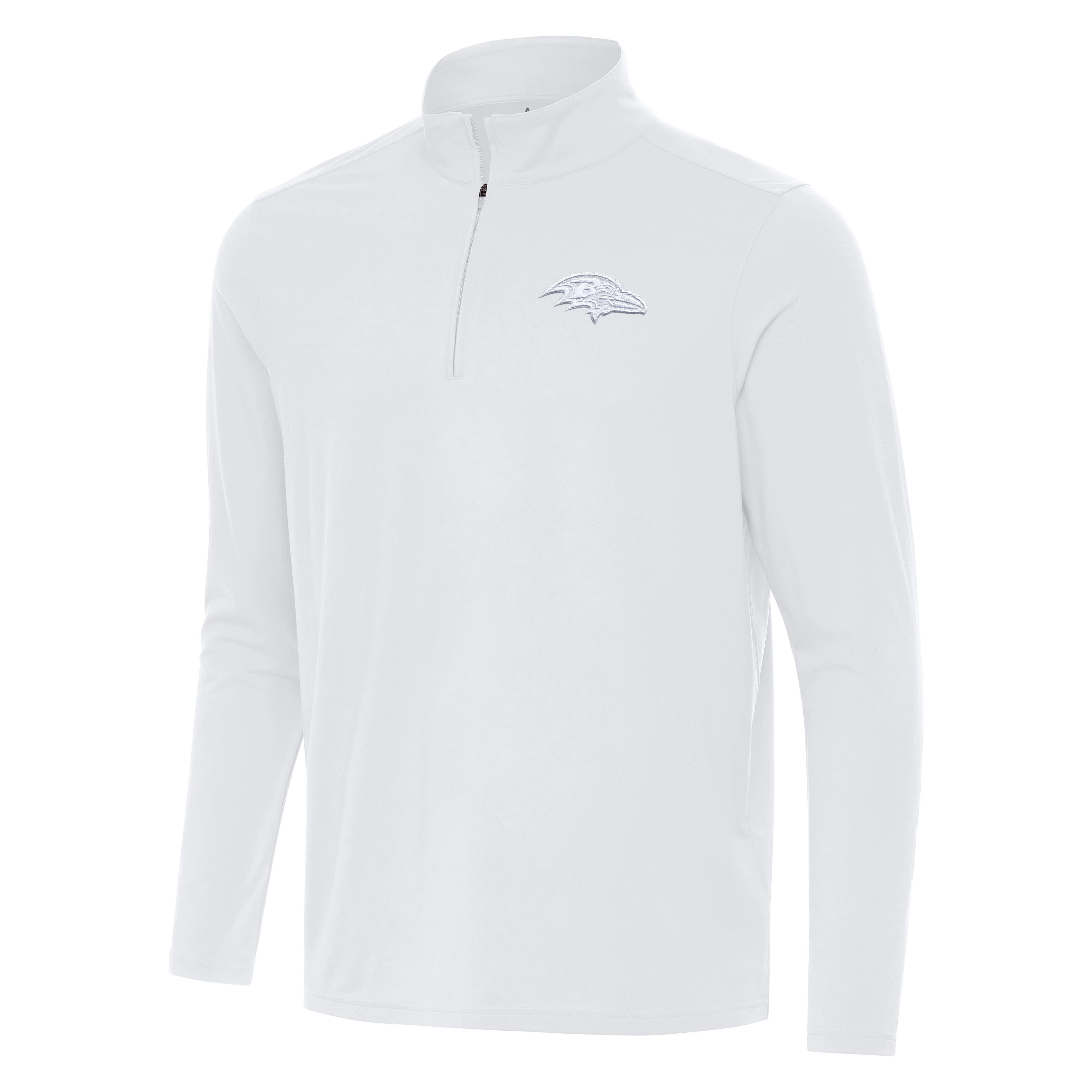 Baltimore Ravens Intent White Logo Quarter Zip Pullover