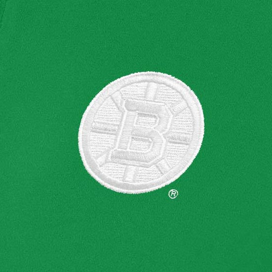 Boston Bruins Womens Intent St Patricks Day White Logo Quarter Zip Pullover - Image 2