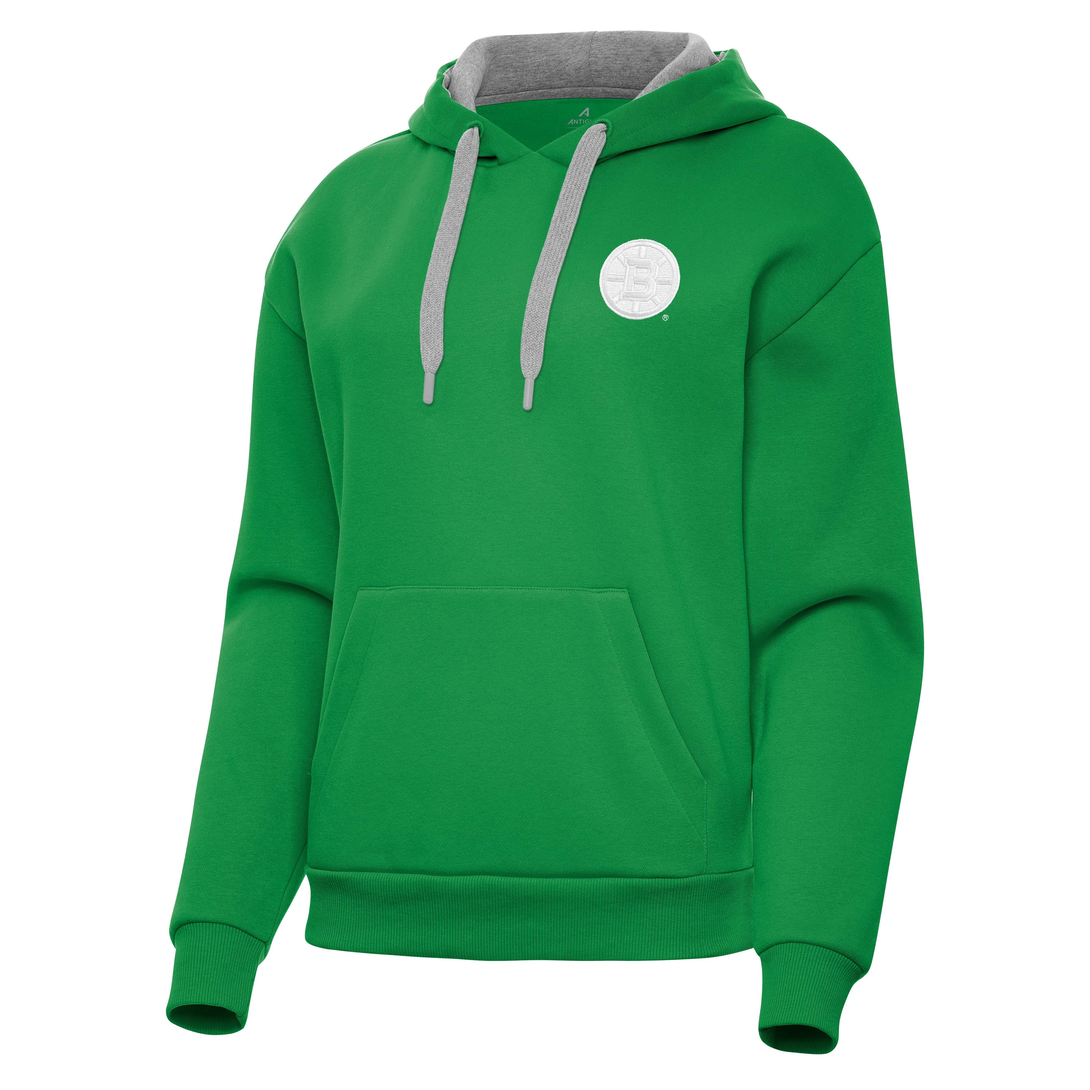 Boston Bruins Womens Victory St Patricks Day White Logo Pullover Hood