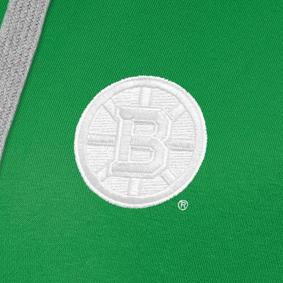 Boston Bruins Womens Victory St Patricks Day White Logo Pullover Hood - Image 2