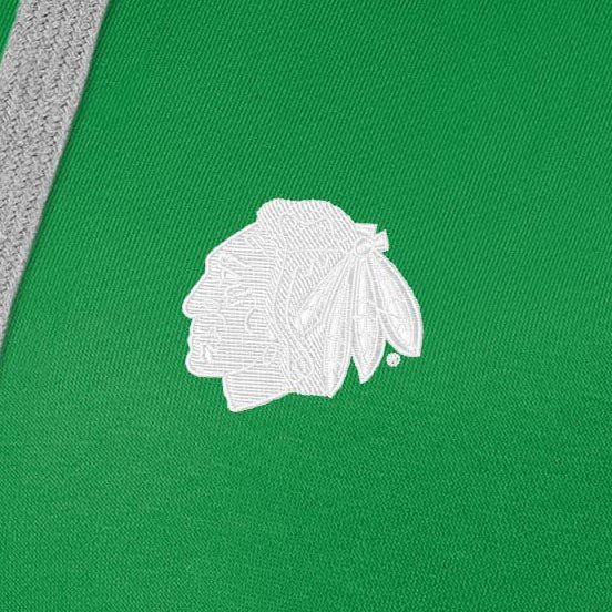 Chicago Blackhawks Womens Victory St Patricks Day White Logo Pullover Hood - Image 2