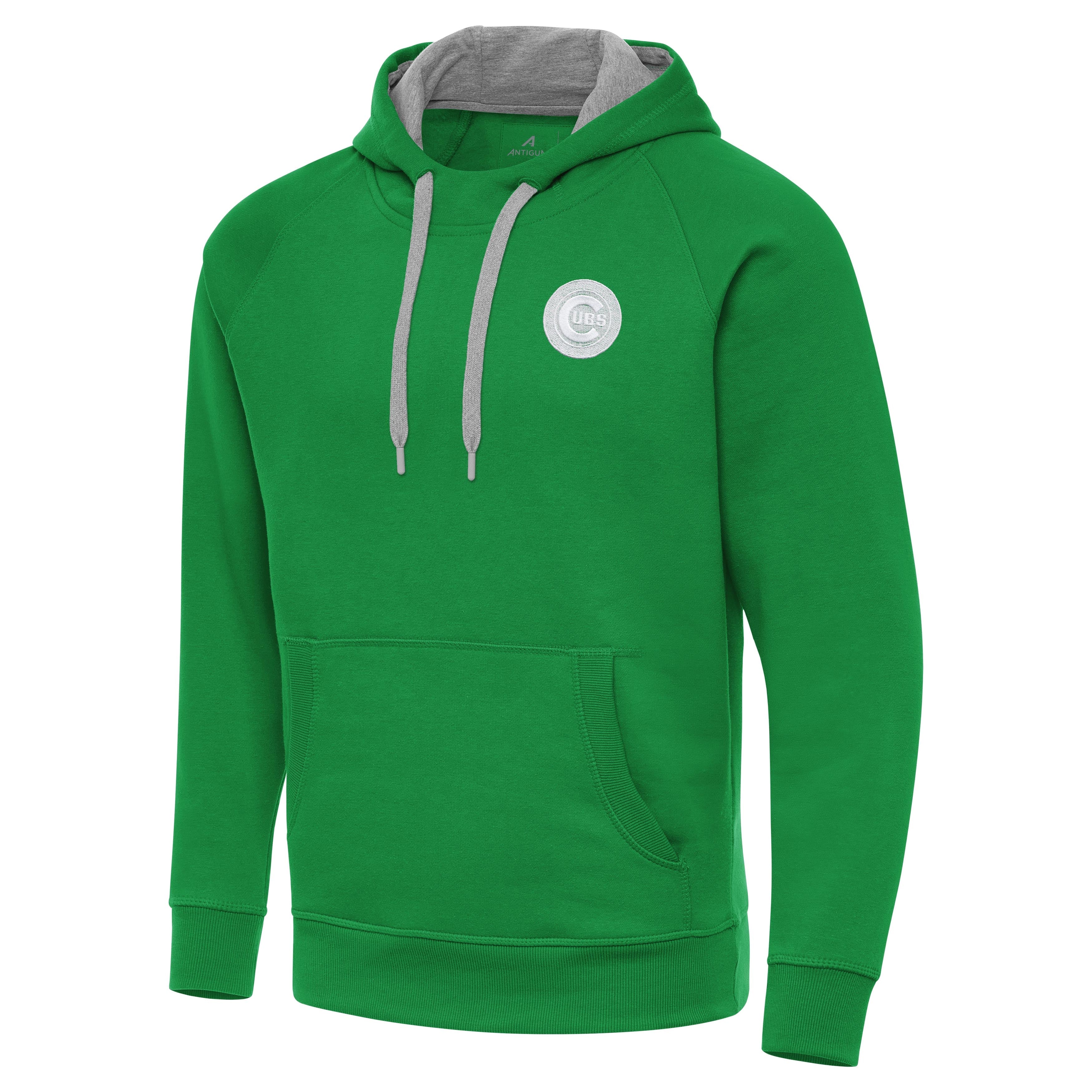 Chicago Cubs Victory St Patricks Day White Logo Pullover Hood