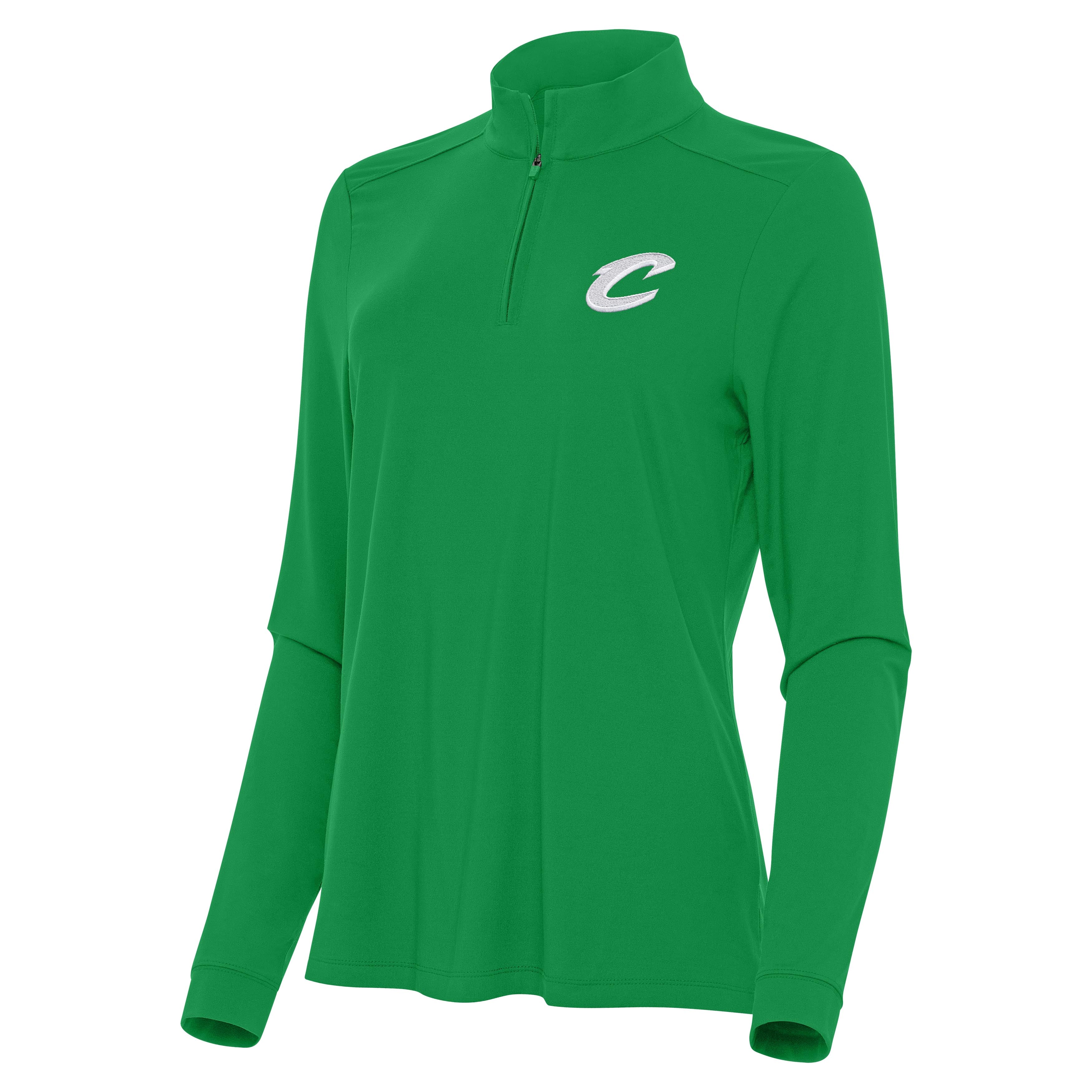 Cleveland Cavaliers Womens Intent St Patricks Day White Logo Quarter Zip Pullover