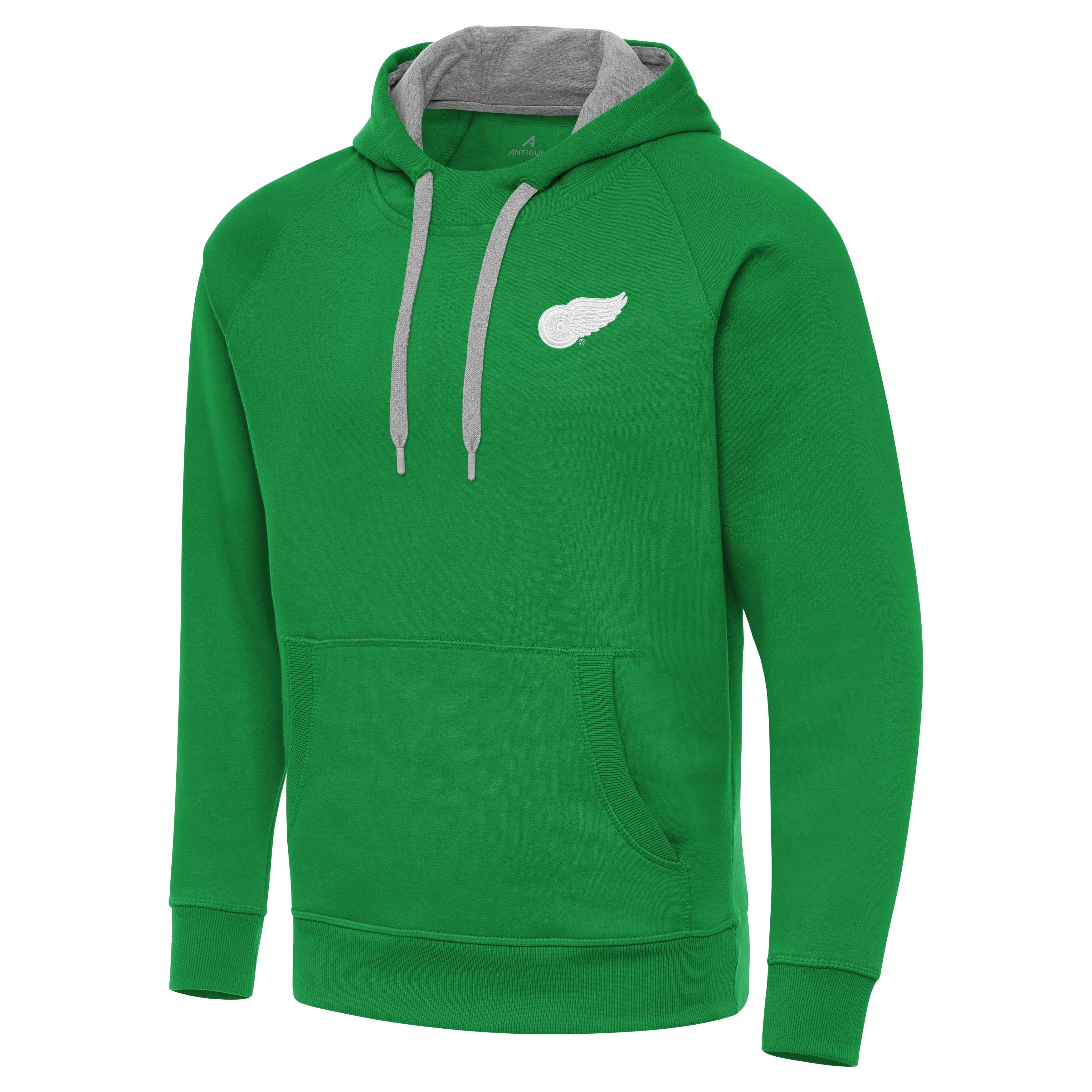 Detroit Red Wings Victory St Patricks Day White Logo Pullover Hood