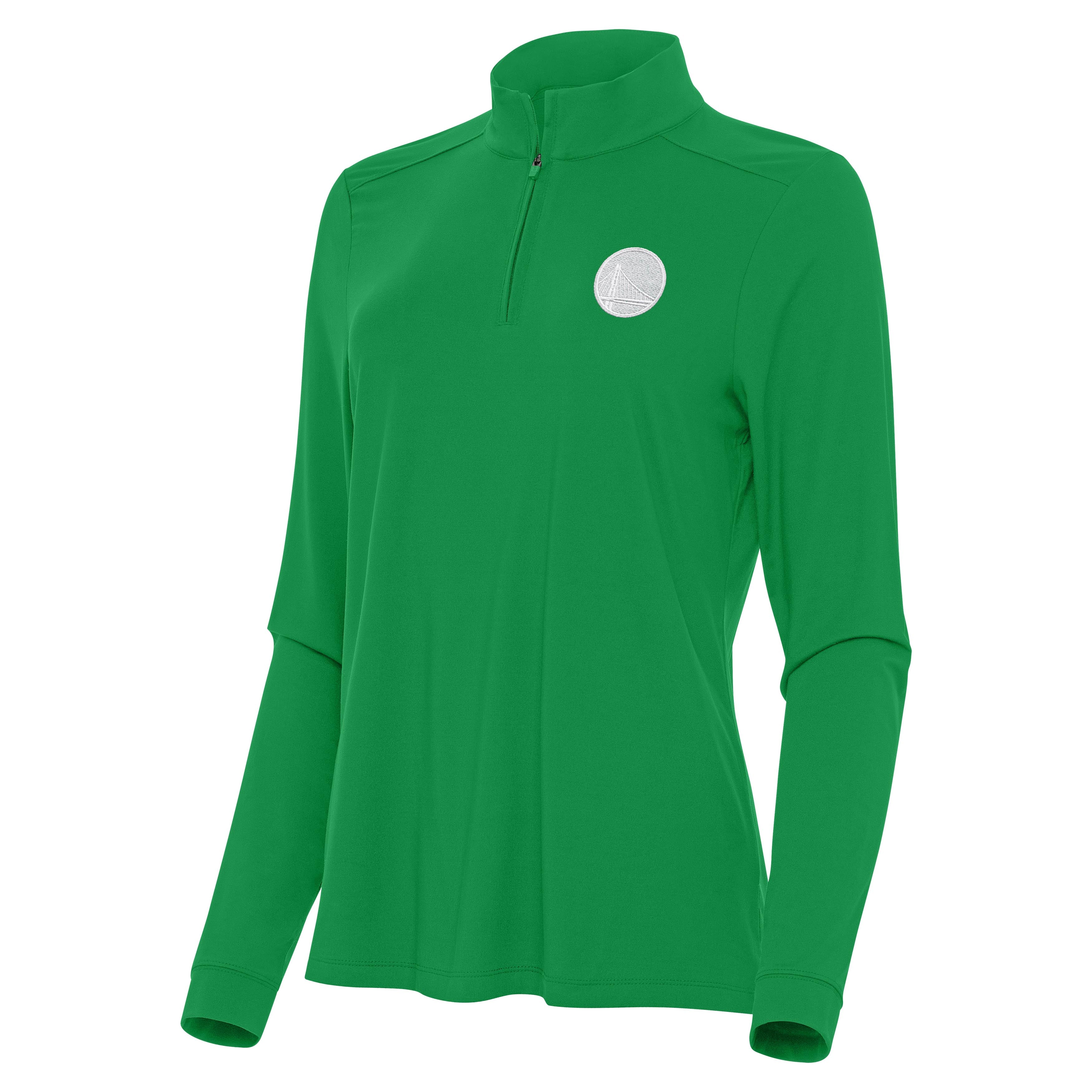 Golden State Warriors Womens Intent St Patricks Day White Logo Quarter Zip Pullover