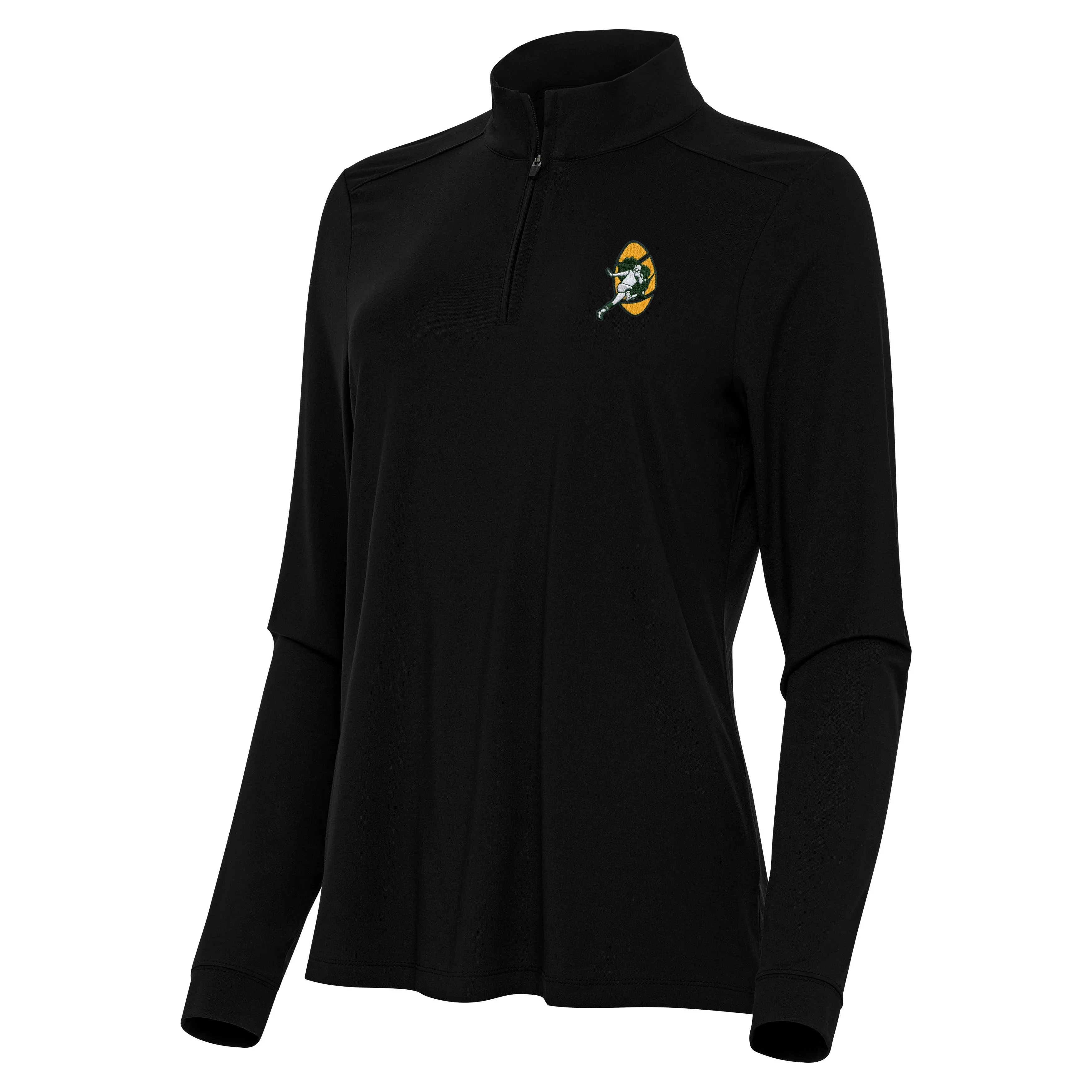Green Bay Packers Throwback Womens Intent Quarter Zip Pullover - Image 2
