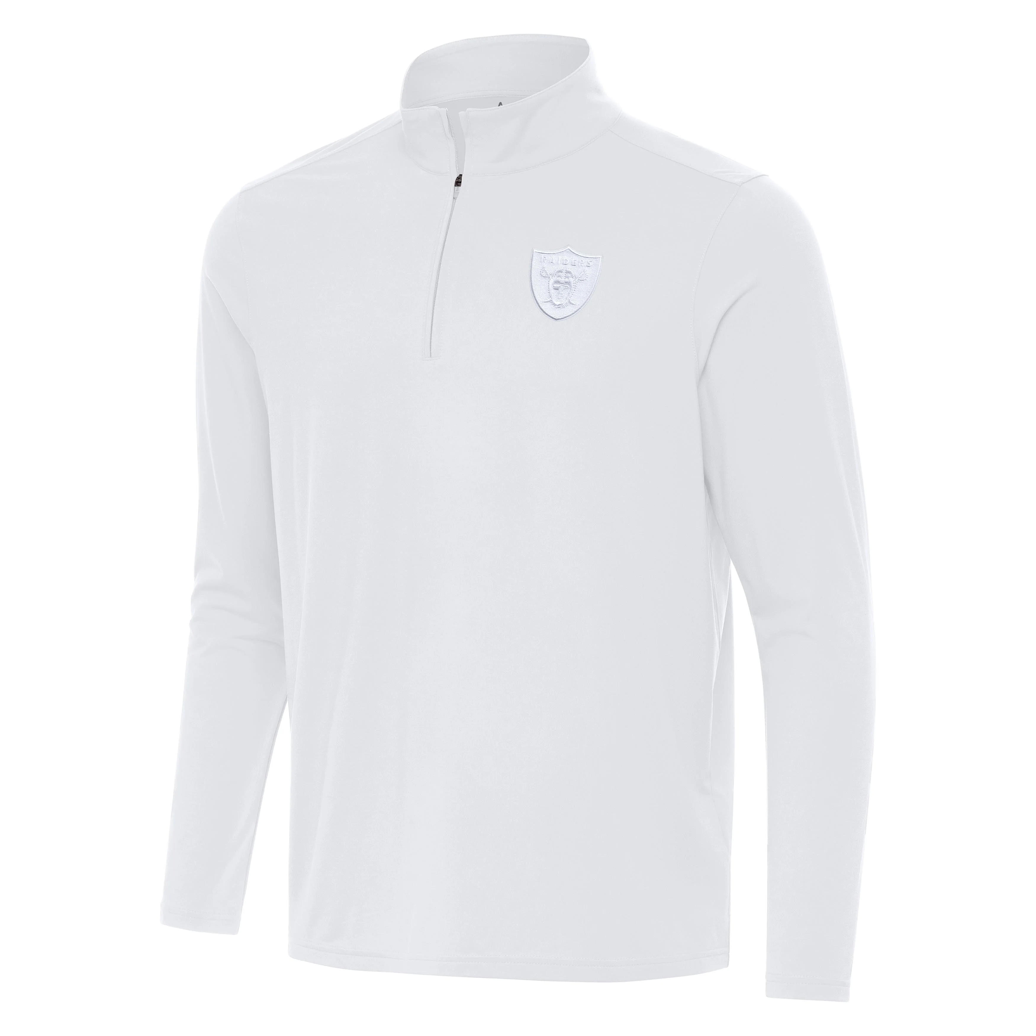 Las Vegas Raiders Intent White Logo Quarter Zip Pullover