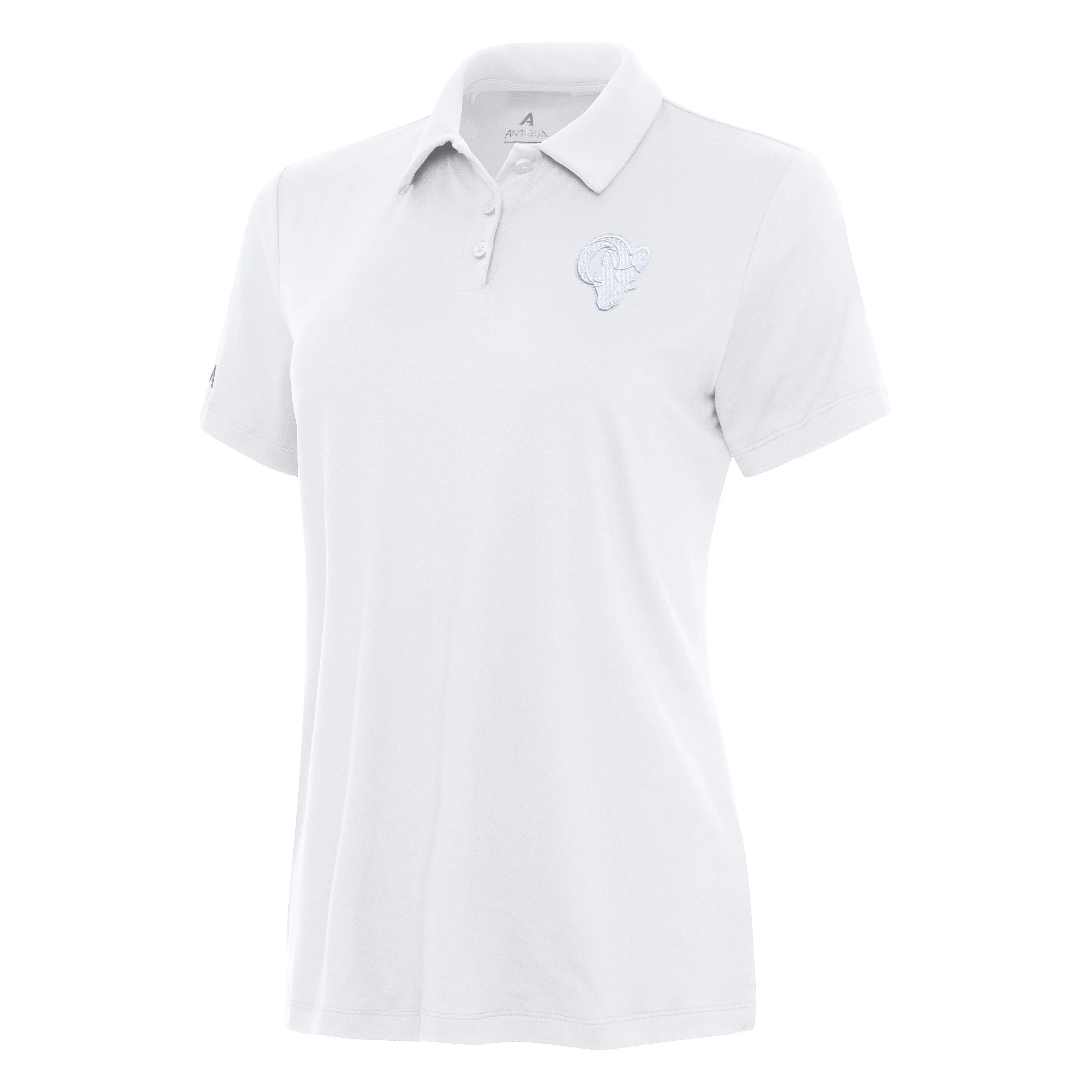 Los Angeles Rams Womens Reprocess White Logo Polo