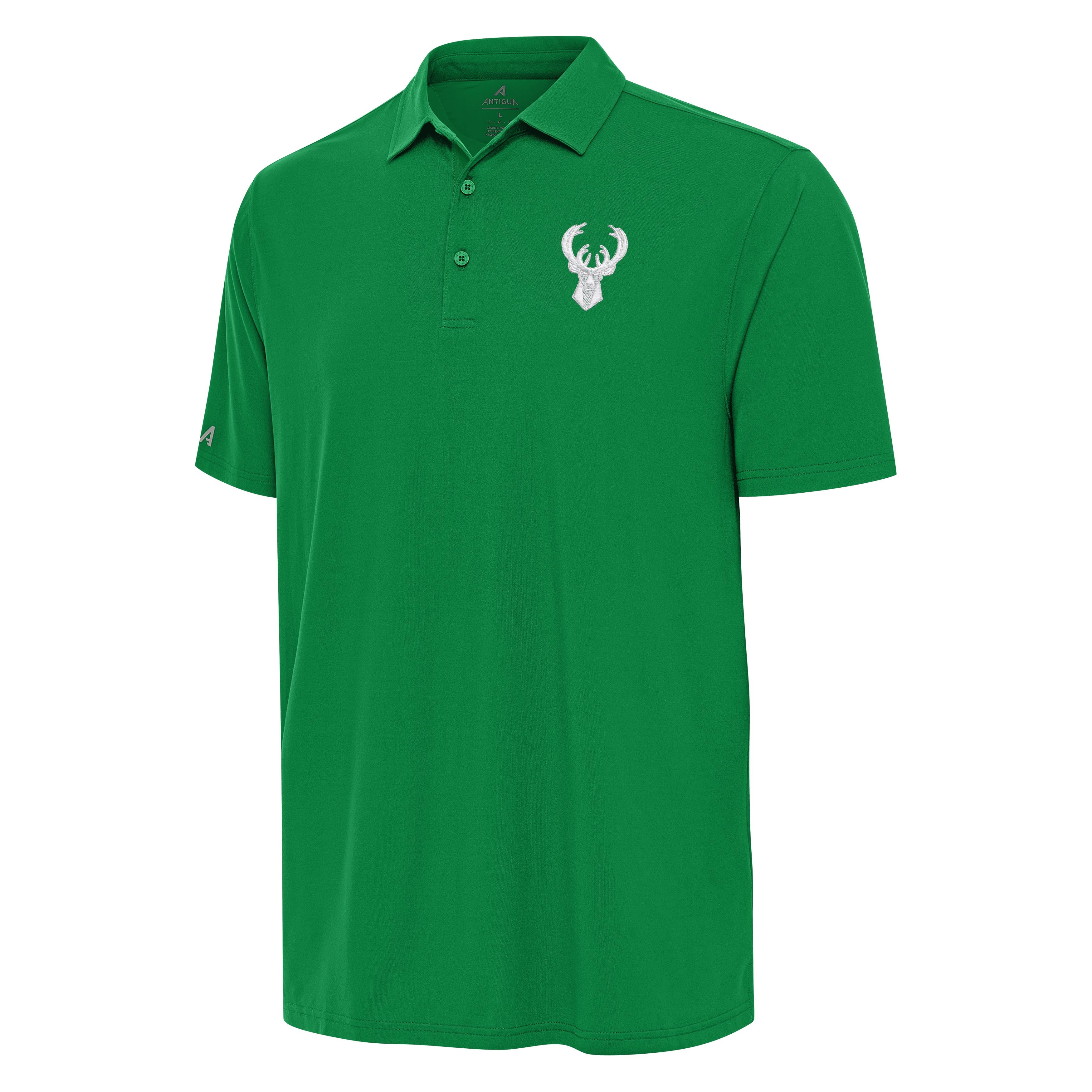 Milwaukee Bucks Era St Patricks Day White Logo Polo