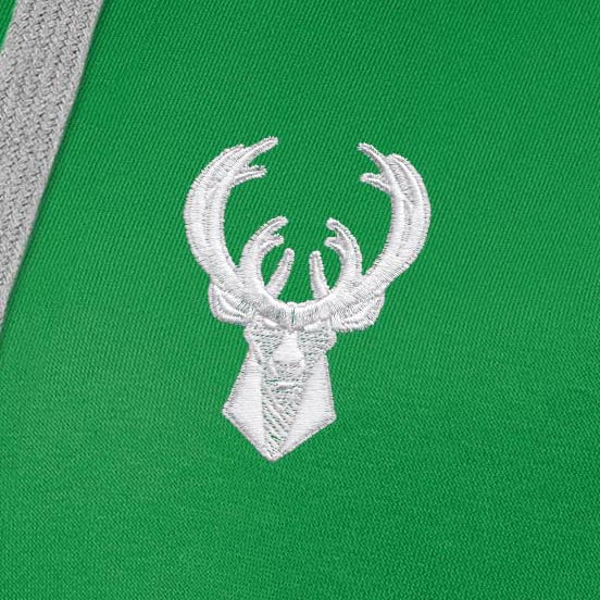 Milwaukee Bucks Womens Victory St Patricks Day White Logo Pullover Hood - Image 2
