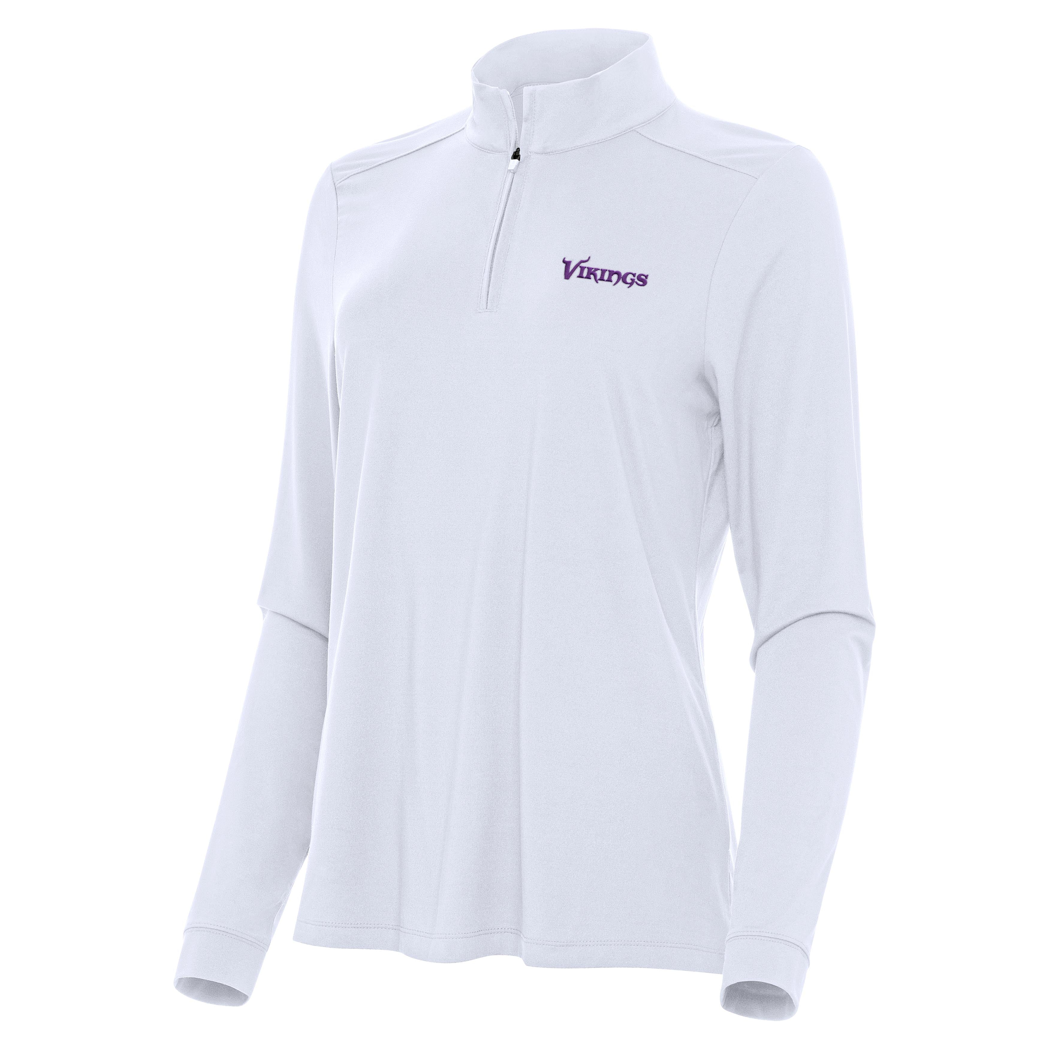 Minnesota Vikings Throwback Womens Intent Quarter Zip Pullover