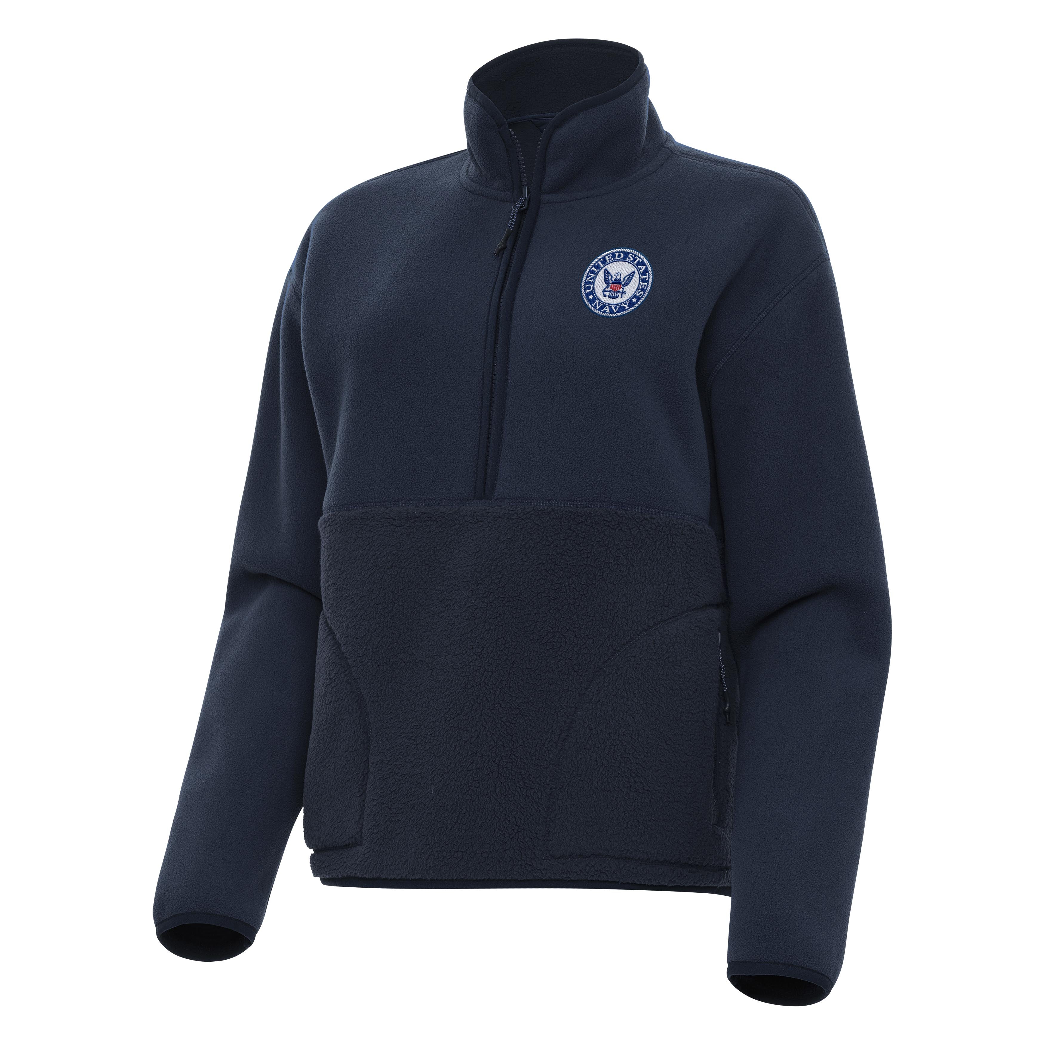Navy Womens Figure Quarter Zip Pullover