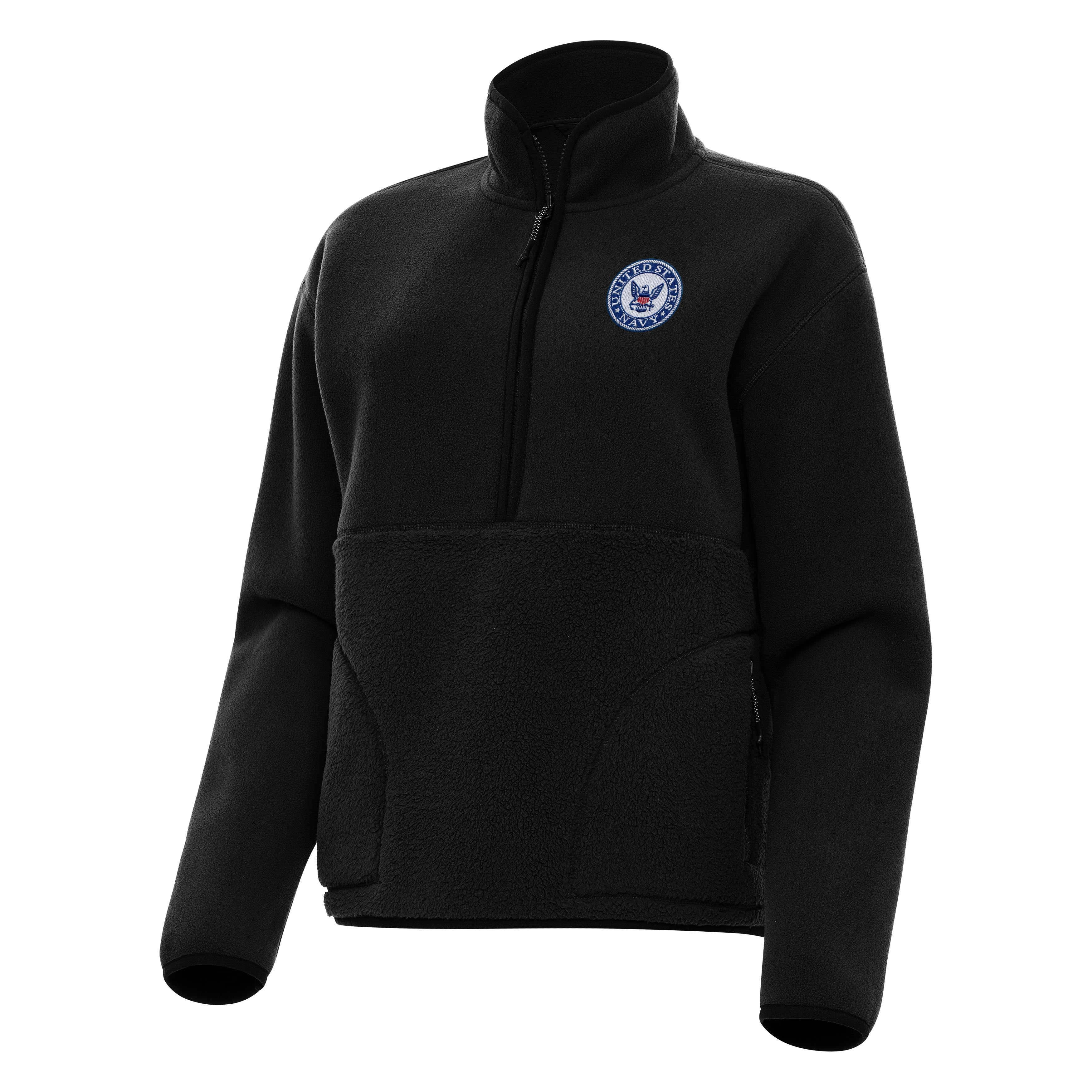 Navy Womens Figure Quarter Zip Pullover - Image 2