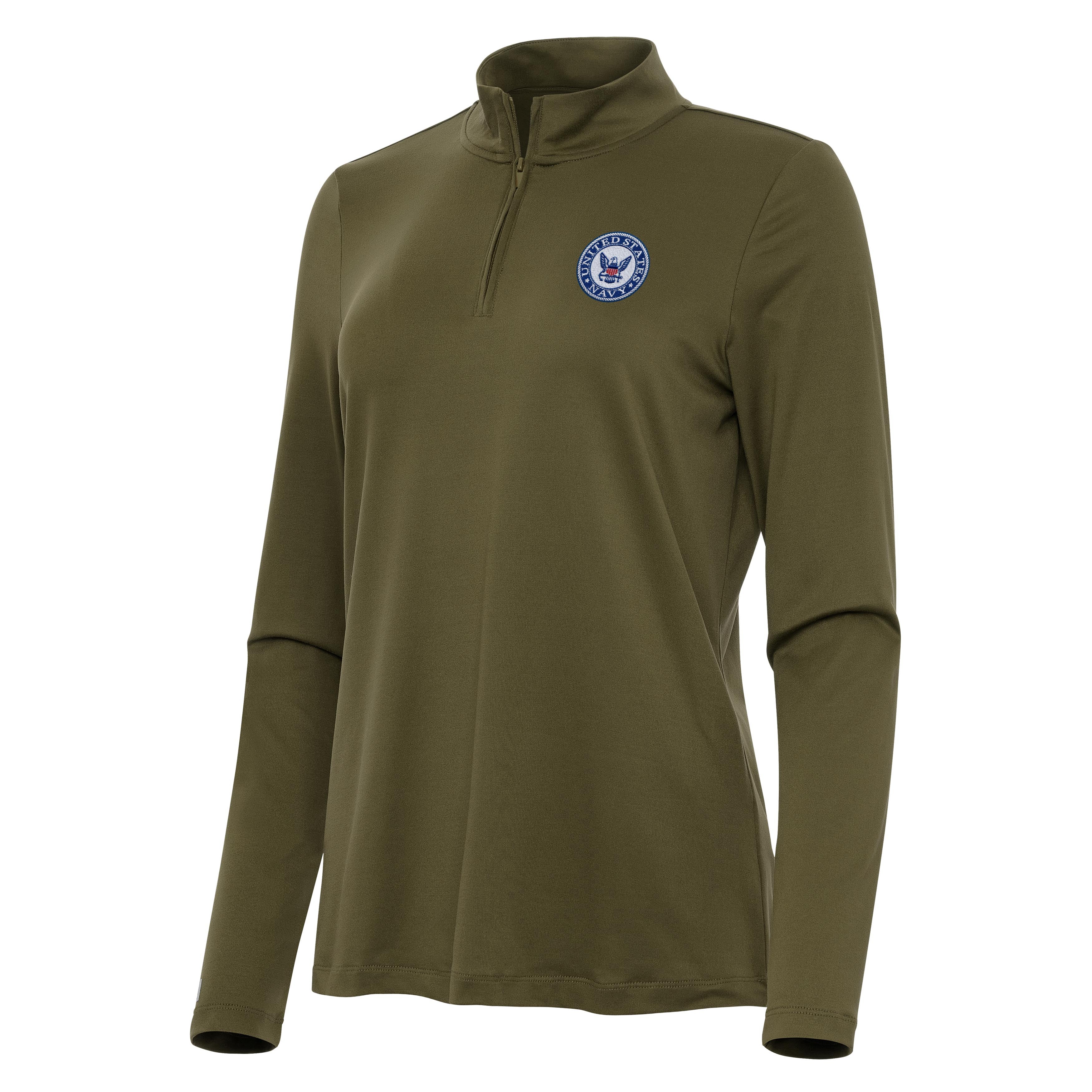 Navy Womens Reprocess Quarter Zip Pullover