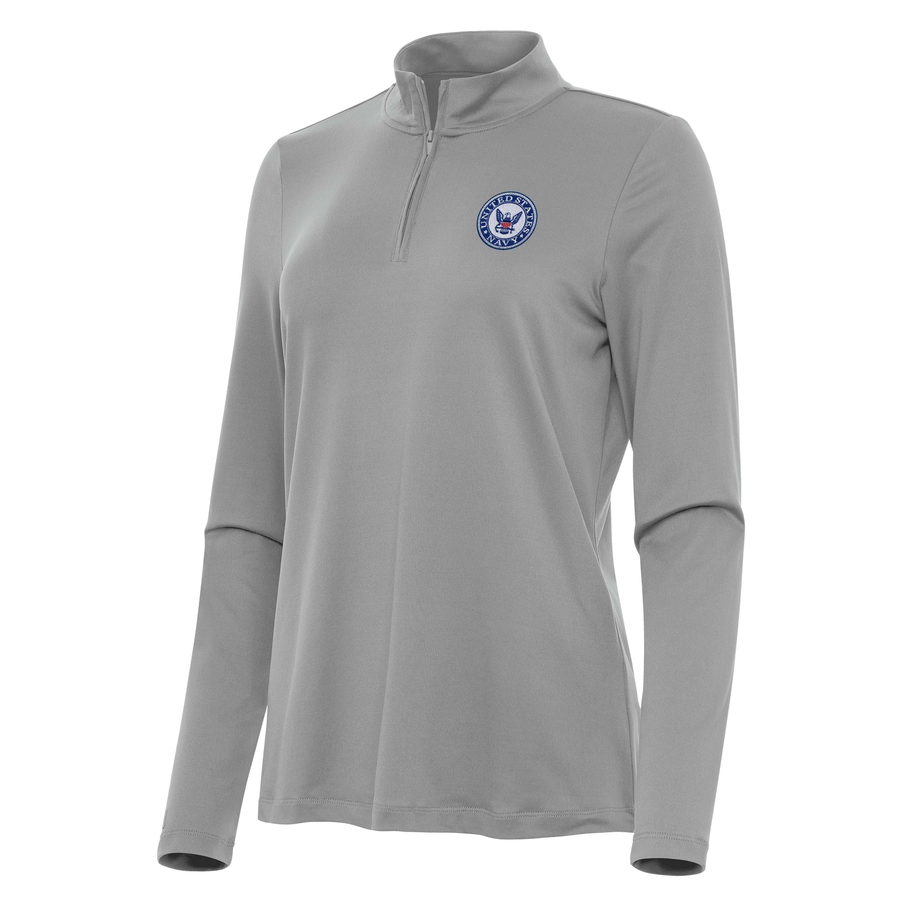 Navy Womens Reprocess Quarter Zip Pullover - Image 3