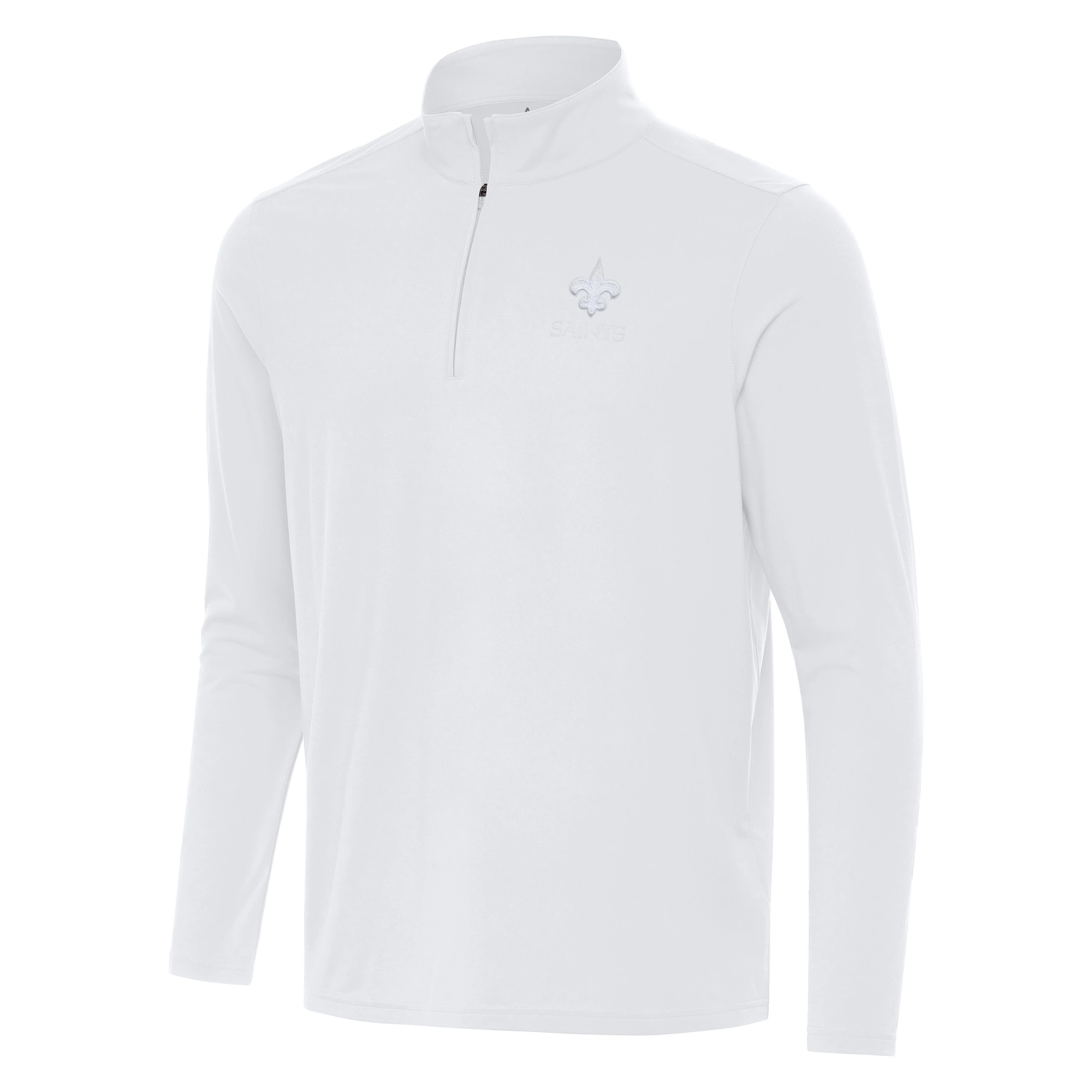 New Orleans Saints Intent White Logo Quarter Zip Pullover