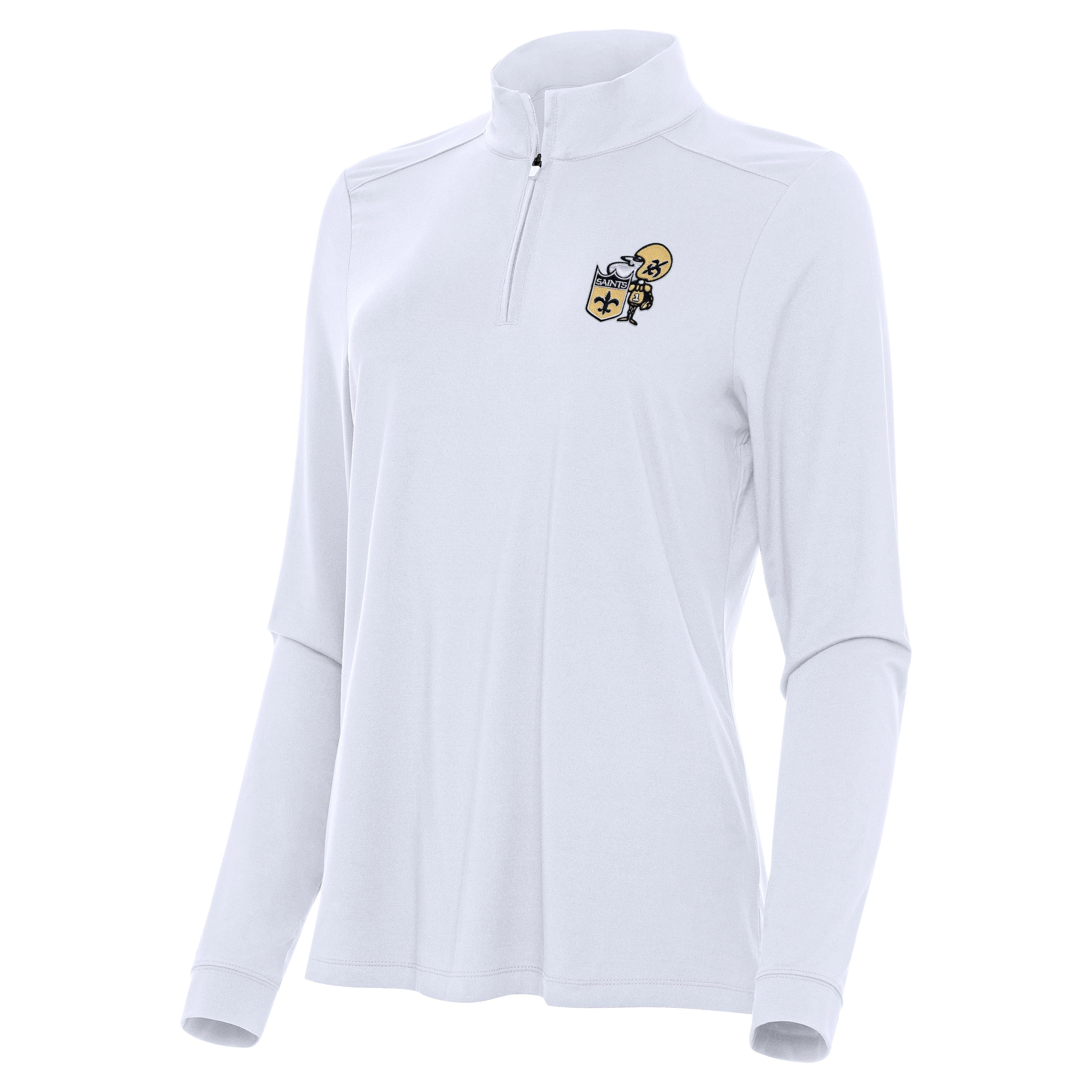 New Orleans Saints Throwback Womens Intent Quarter Zip Pullover