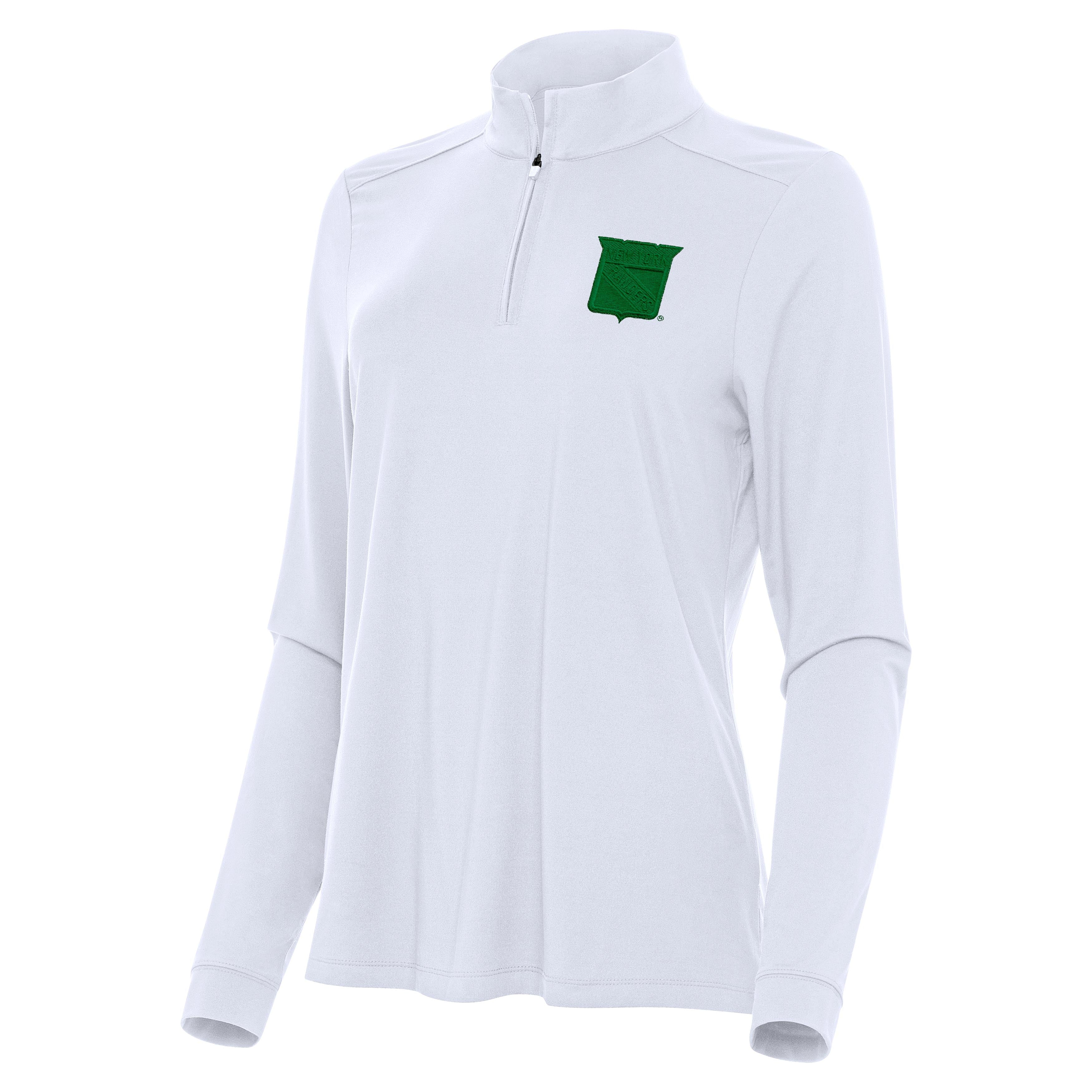 New York Rangers Womens Intent St Patricks Day Quarter Zip Pullover - Image 3
