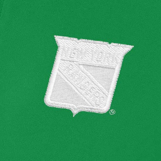 New York Rangers Womens Intent St Patricks Day White Logo Quarter Zip Pullover - Image 2