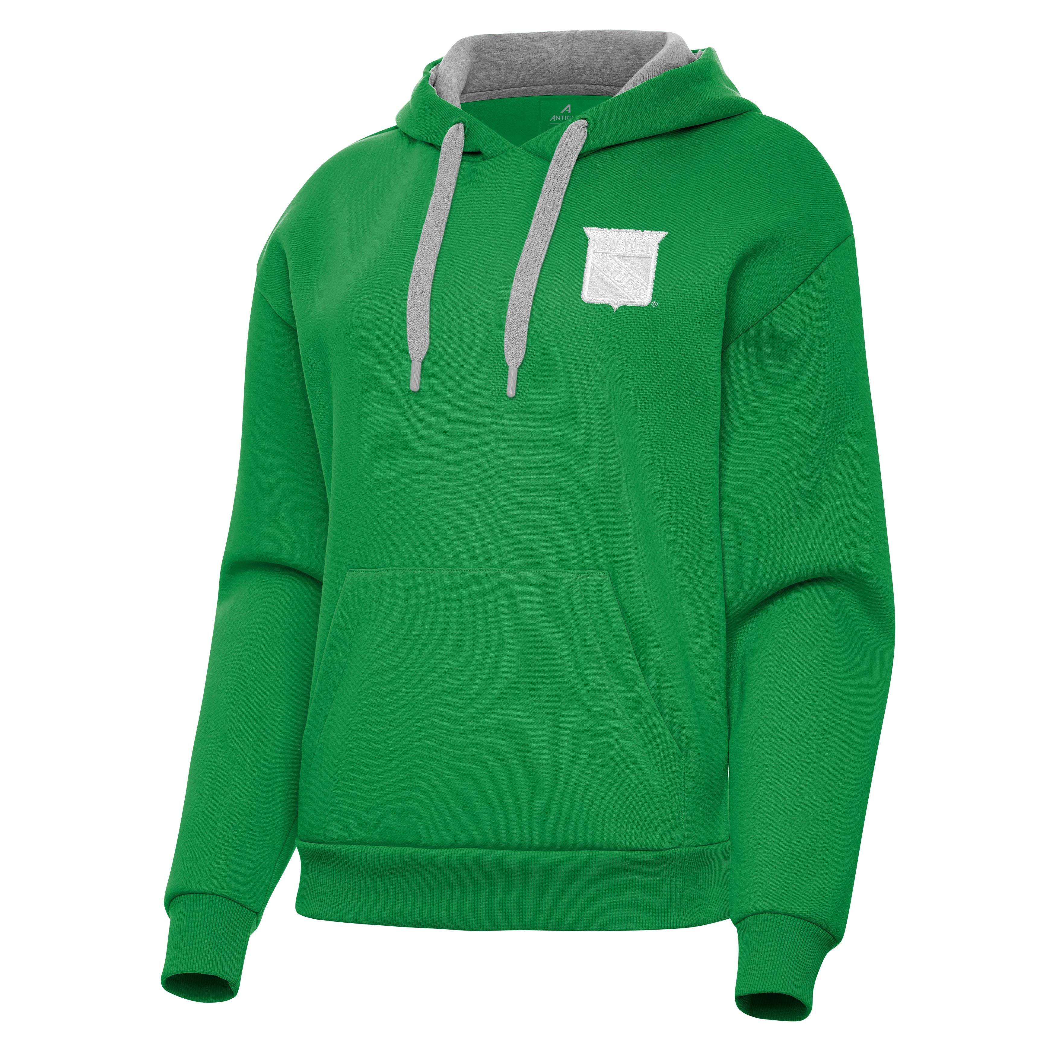 New York Rangers Womens Victory St Patricks Day White Logo Pullover Hood