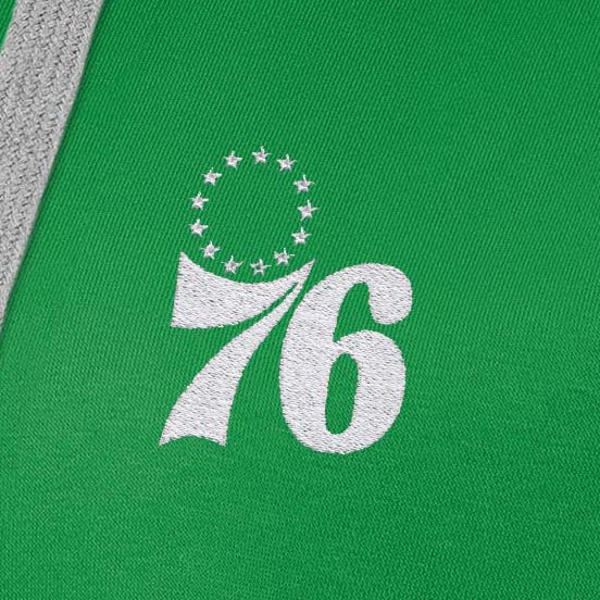 Philadelphia 76ers Womens Victory St Patricks Day White Logo Pullover Hood - Image 2