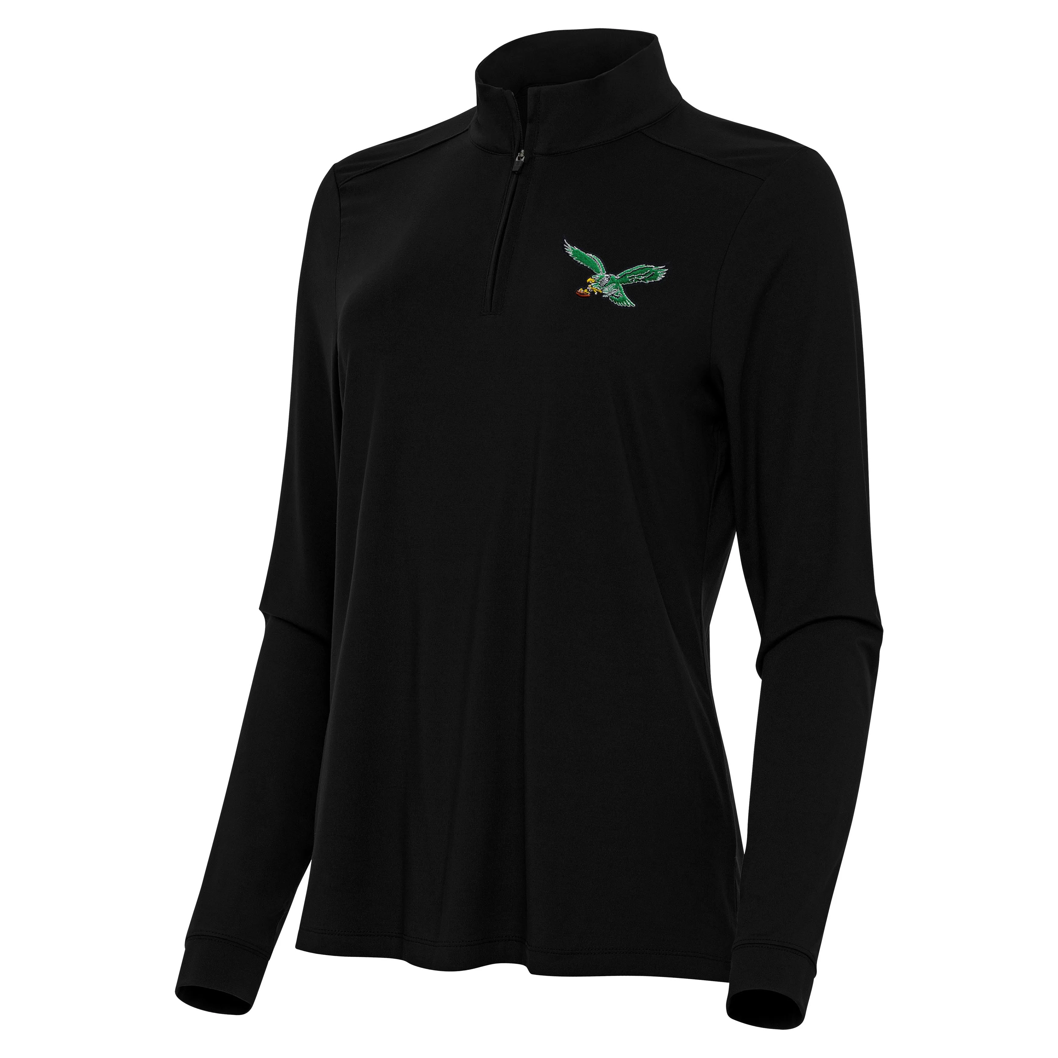 Philadelphia Eagles Throwback Green Womens Intent Quarter Zip Pullover