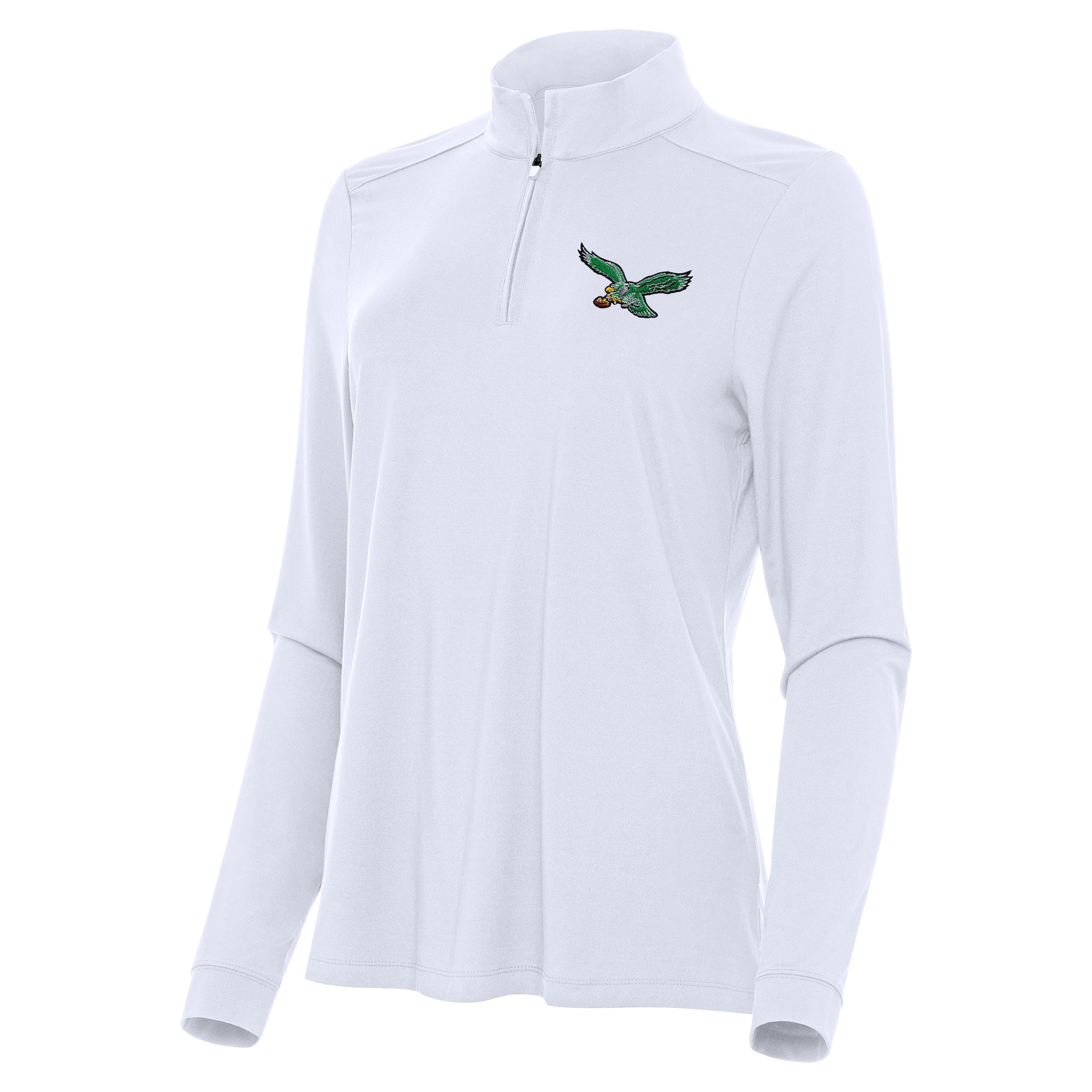 Philadelphia Eagles Throwback Green Womens Intent Quarter Zip Pullover - Image 2
