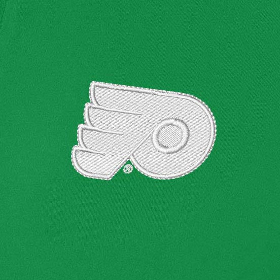 Philadelphia Flyers Womens Intent St Patricks Day White Logo Quarter Zip Pullover - Image 2