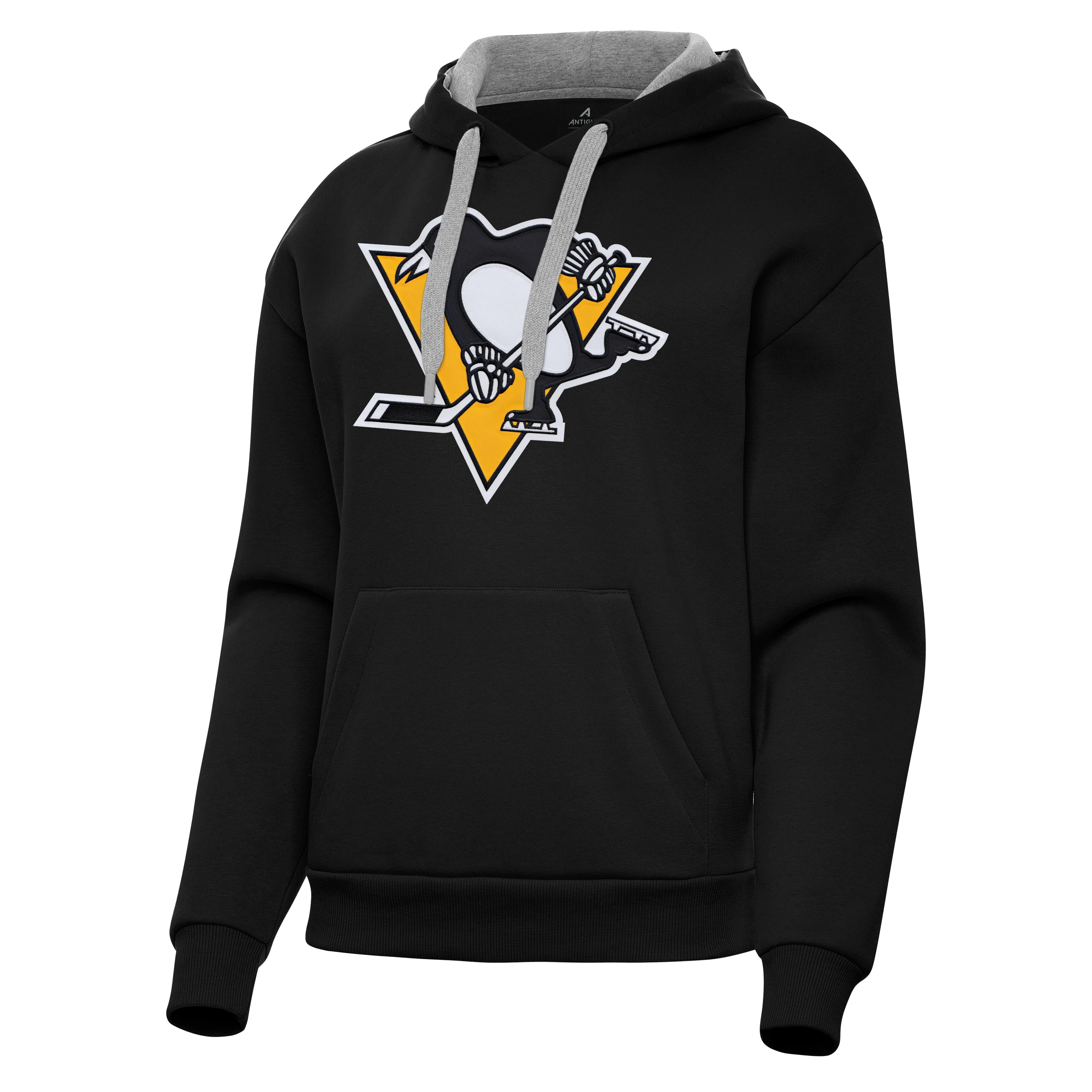 Pittsburgh Penguins Womens Victory Full Front Logo Pullover Hood - Image 2