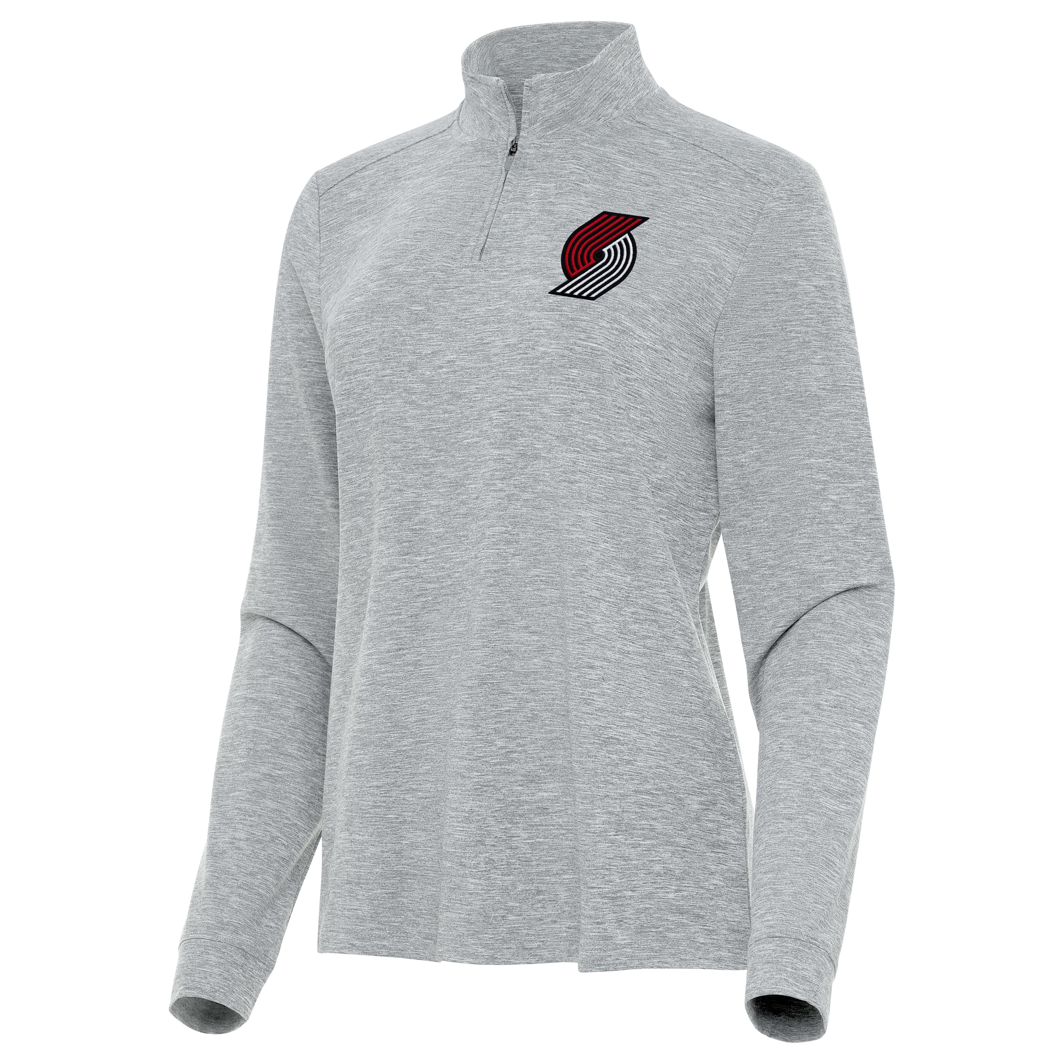Portland Trail Blazers Womens Mentor Long-Sleeve Quarter Zip Mock Polo - Image 2