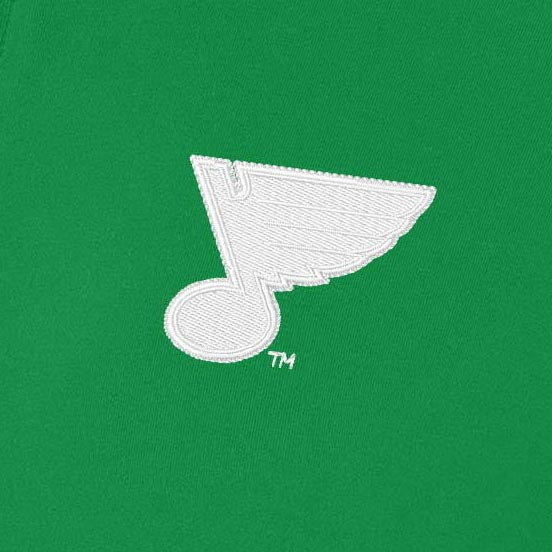 St Louis Blues Womens Intent St Patricks Day White Logo Quarter Zip Pullover - Image 2
