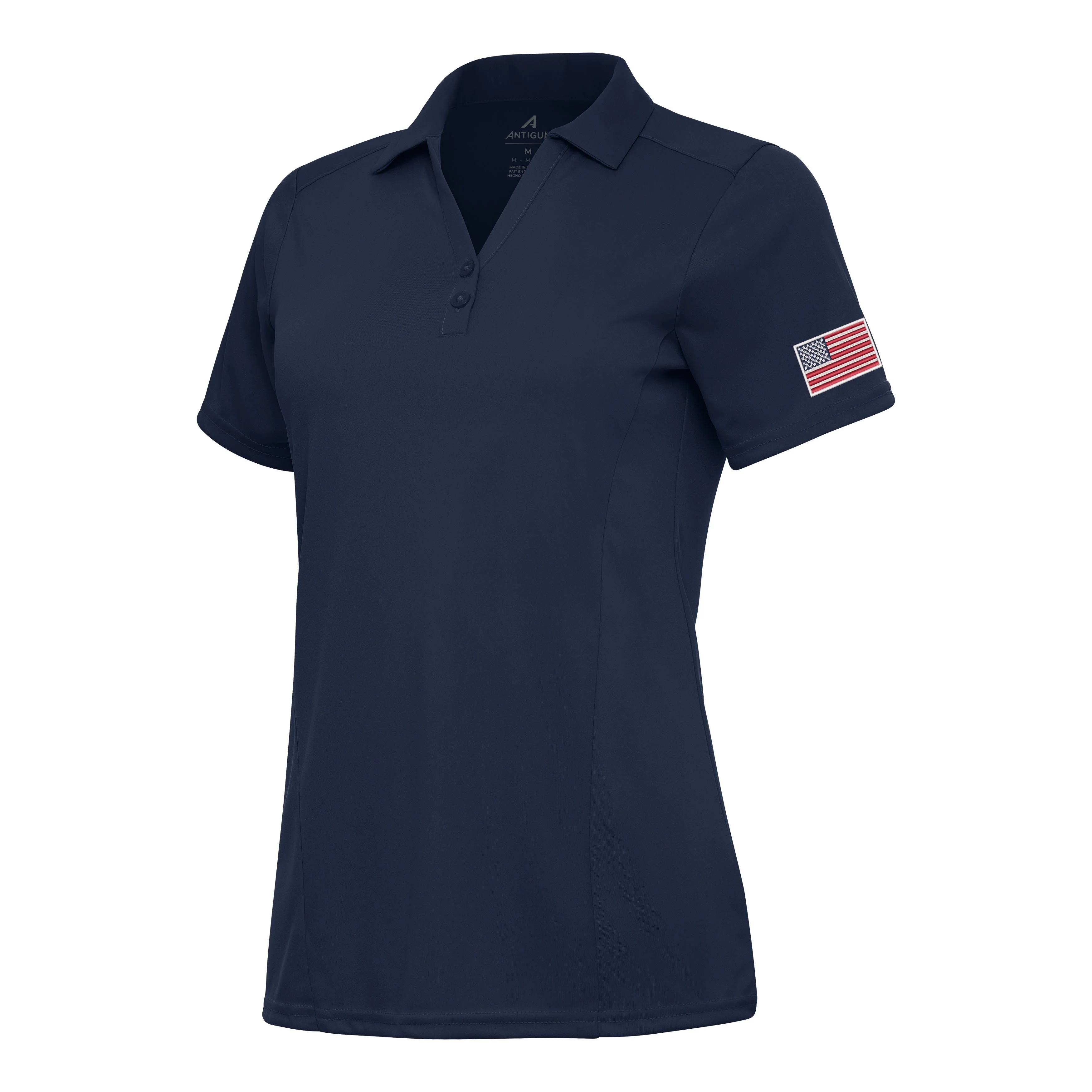 US Flag Left Sleeve Womens Tribute Polo - Image 2