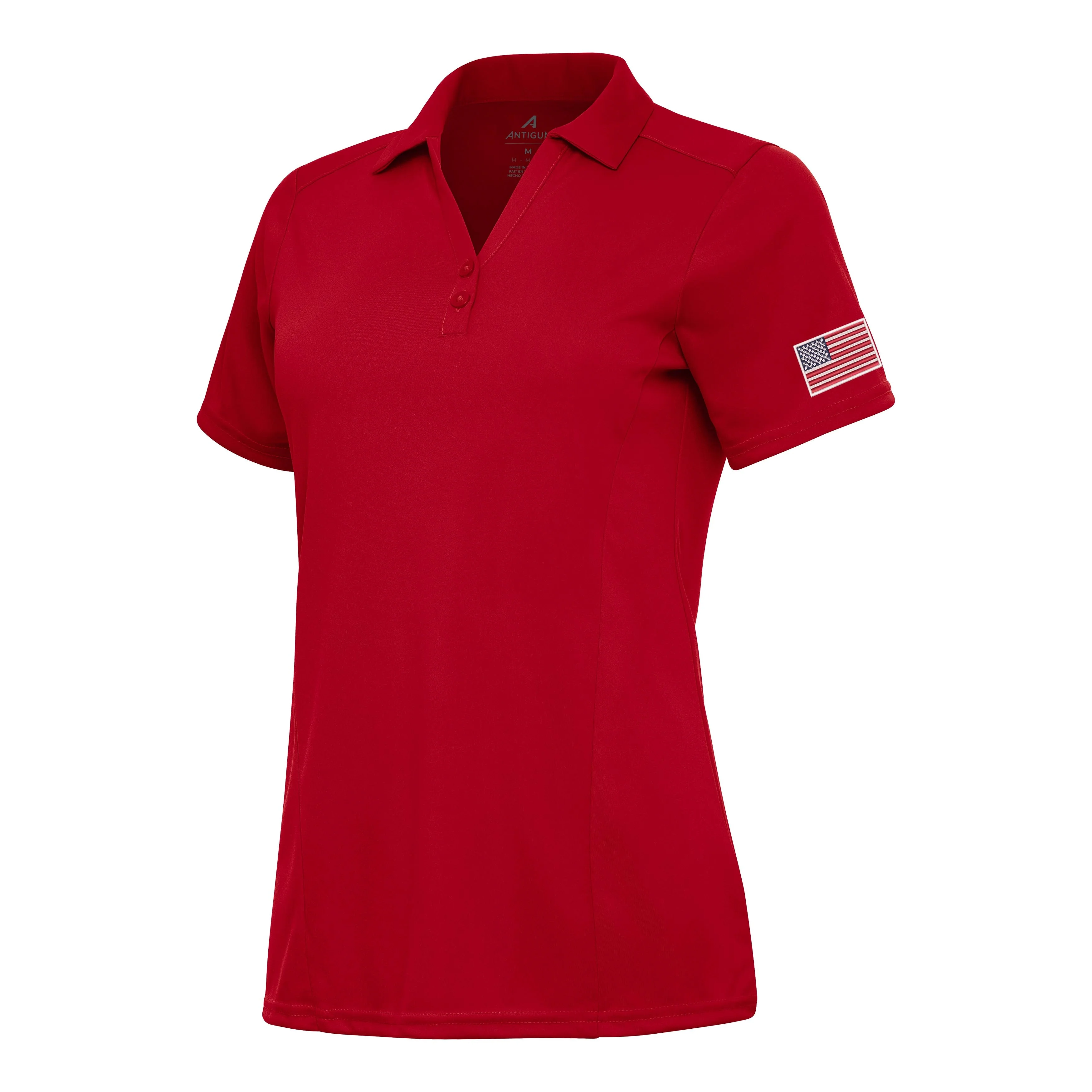 US Flag Left Sleeve Womens Tribute Polo - Image 3
