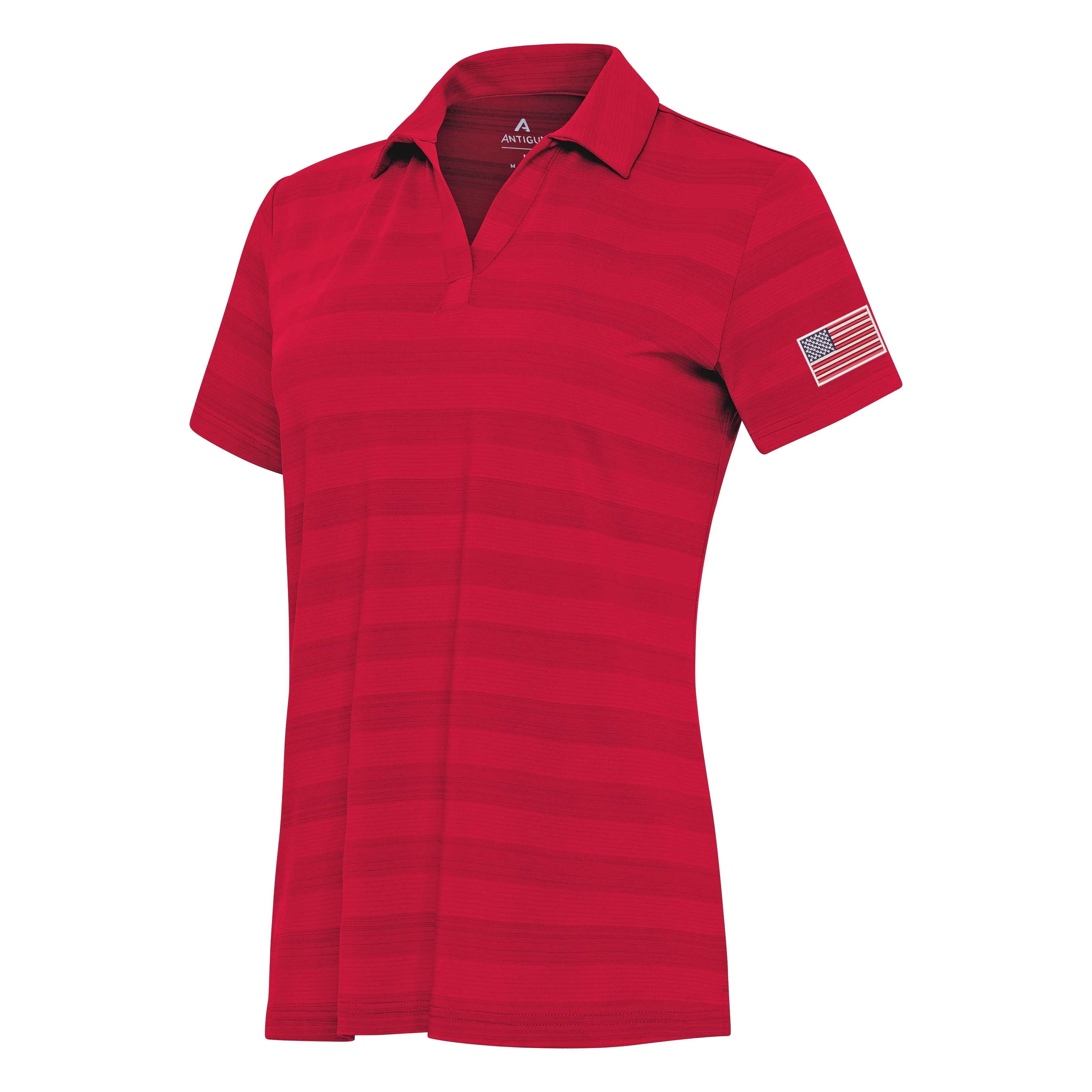 US Flag Left Sleeve Womens Tunnel Polo
