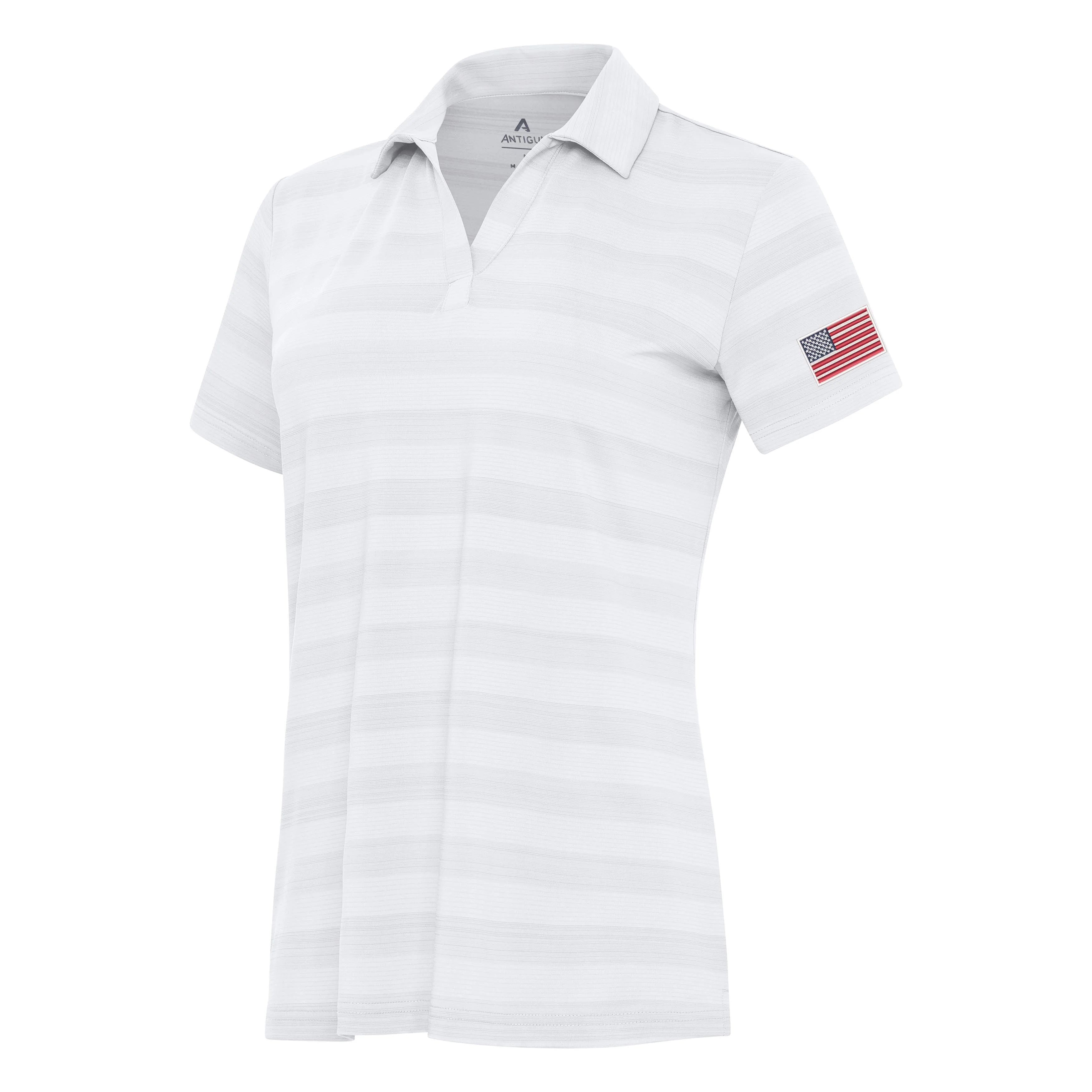 US Flag Left Sleeve Womens Tunnel Polo - Image 2