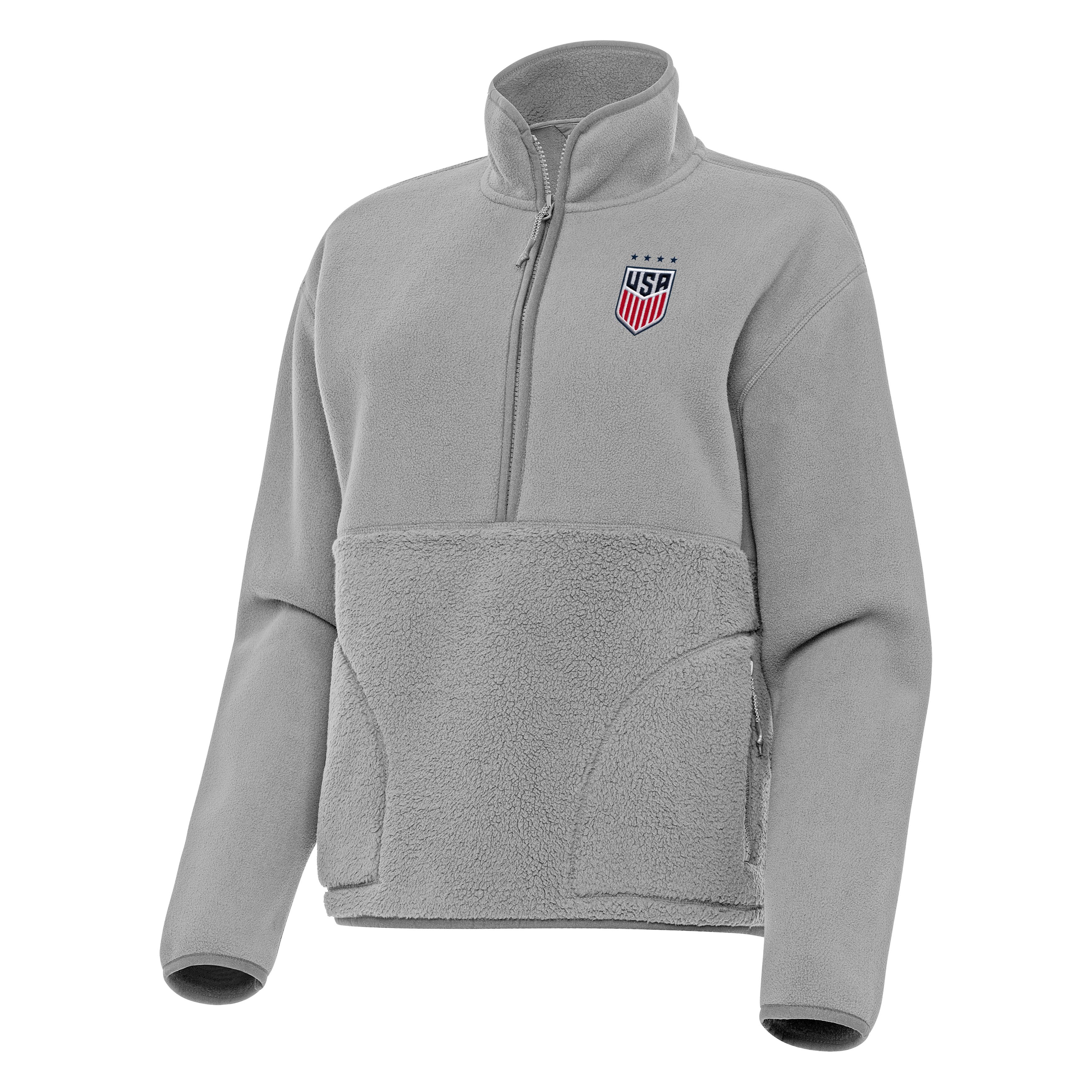 US Womens Soccer Figure Womens Quarter Zip Pullover - Image 2